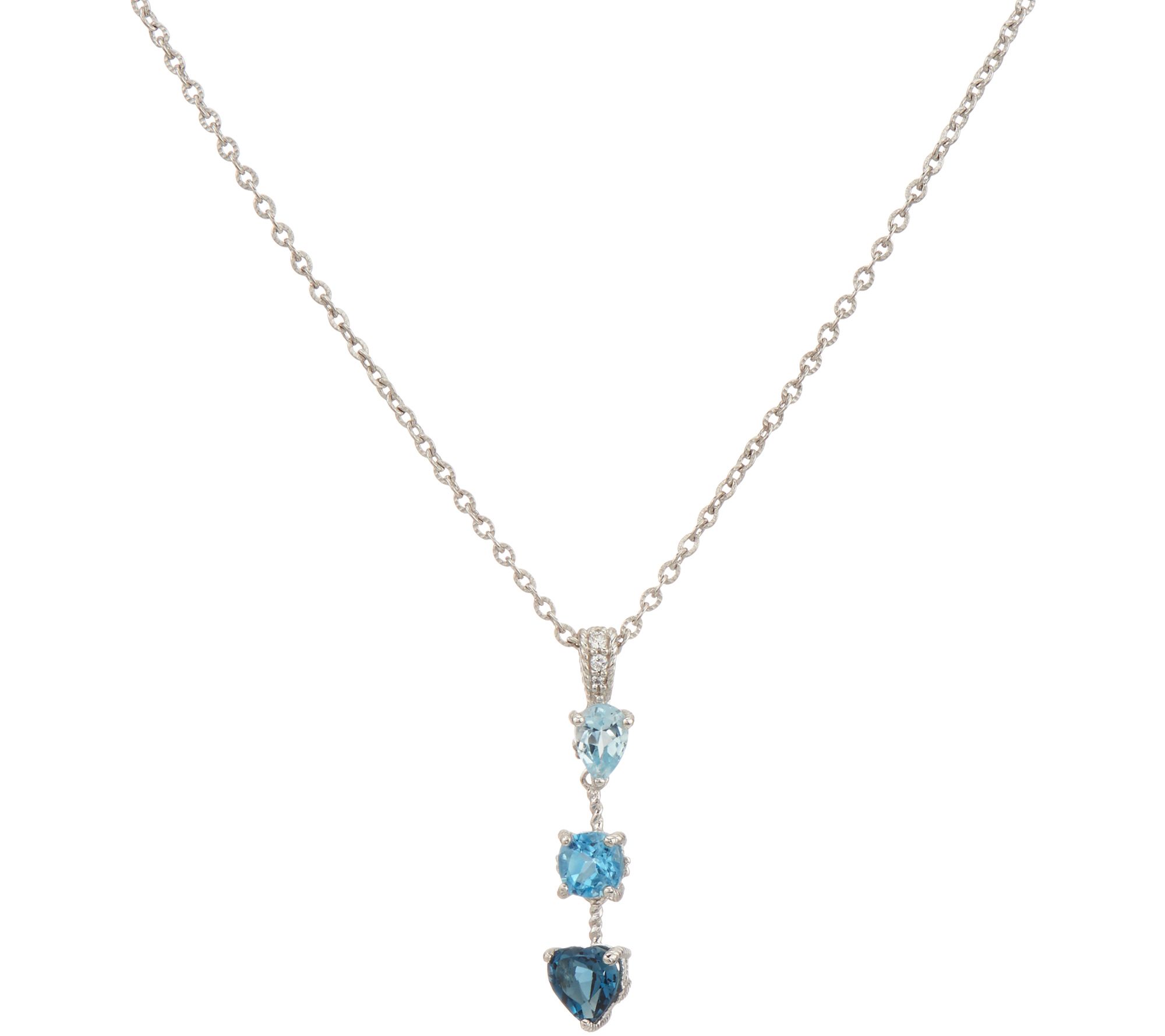 Judith Ripka Sterling Silver or 14K Clad Multi Gemstone Necklace - QVC.com