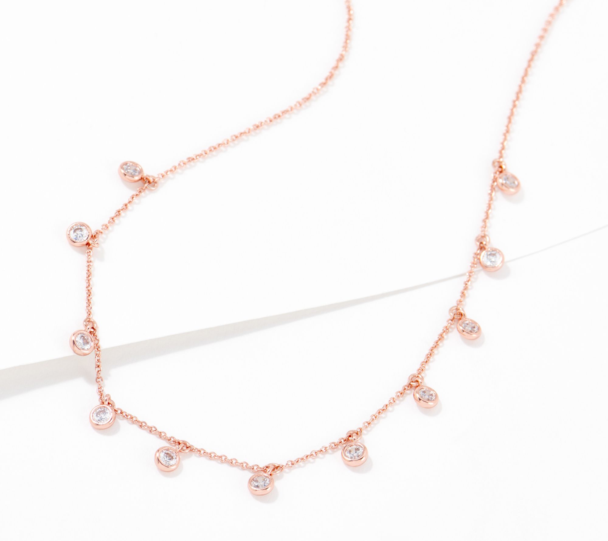 Diamonique x Zaxie Oh So Dainty Dangle Necklace