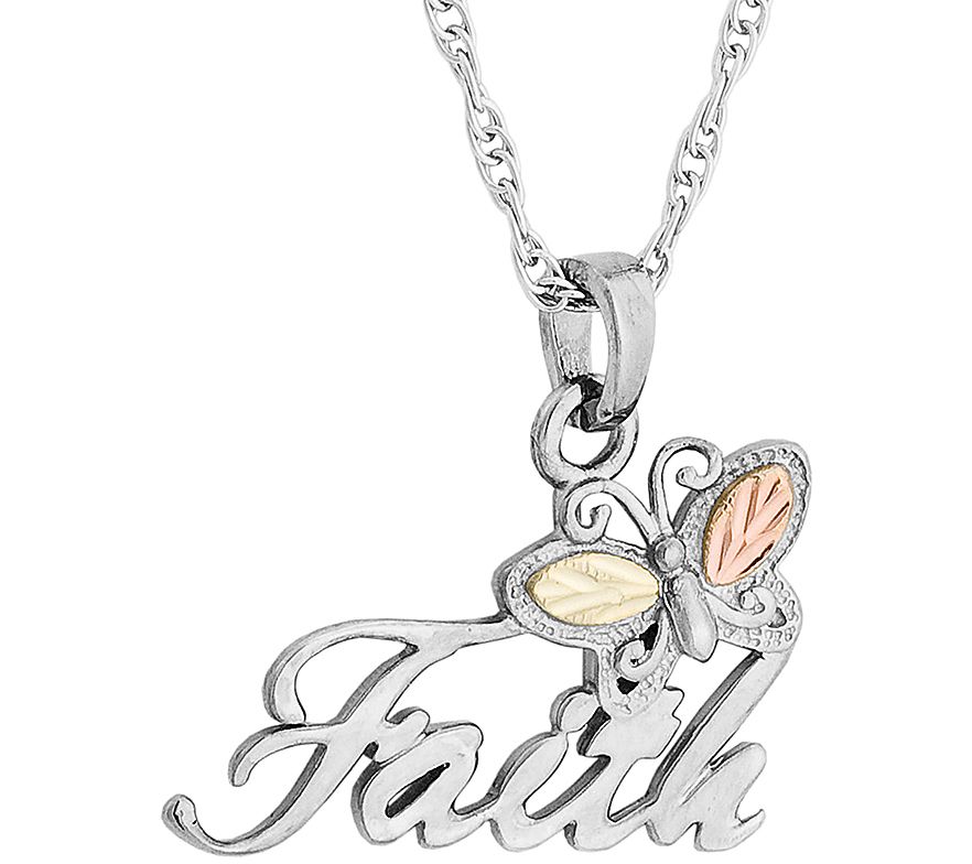 Black Hills Faith Pendant w/ Chain Sterling/1 2K Gold