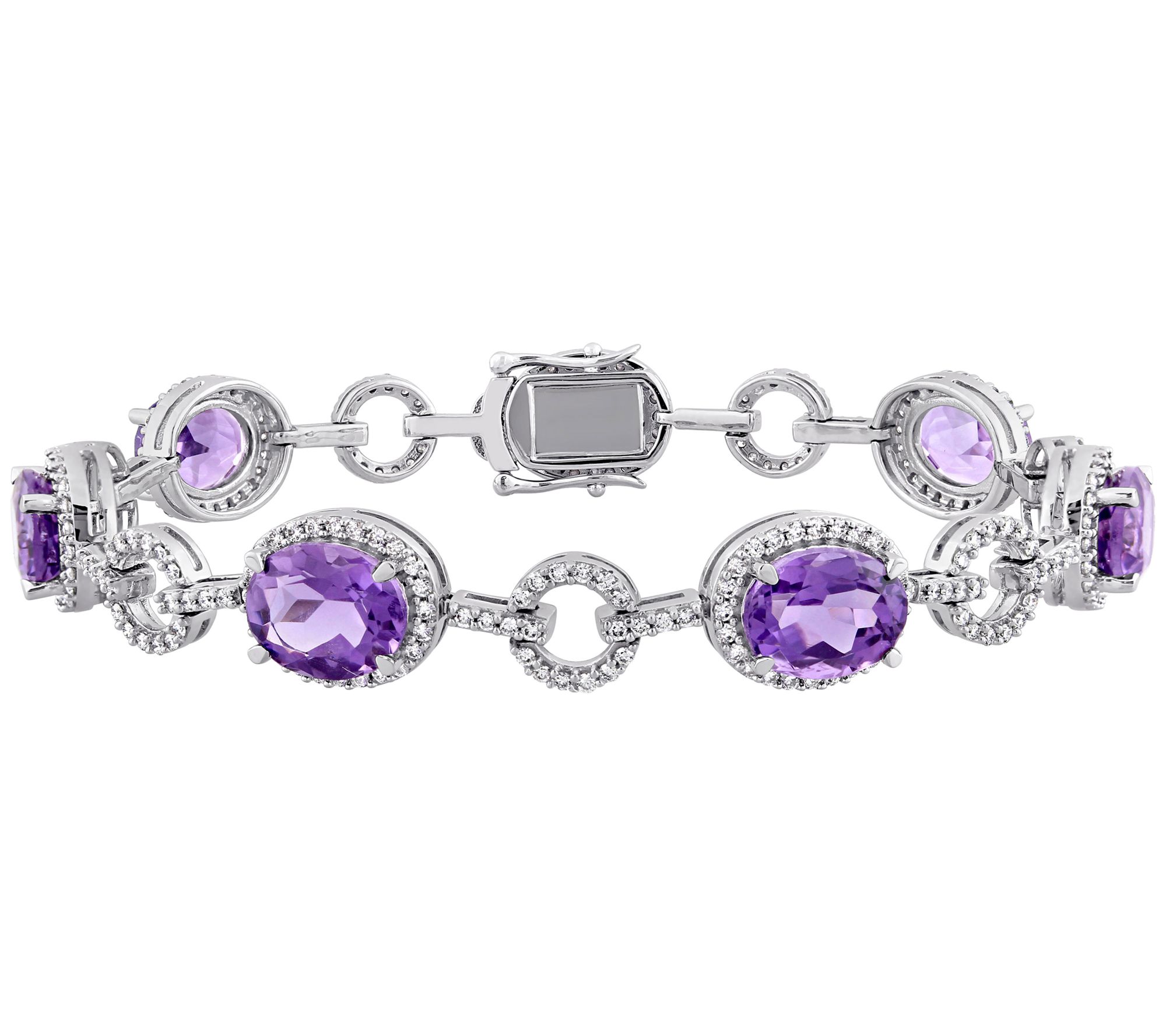 Bellini 14K Gold 14.00 cttw Amethyst & DiamondBracelet