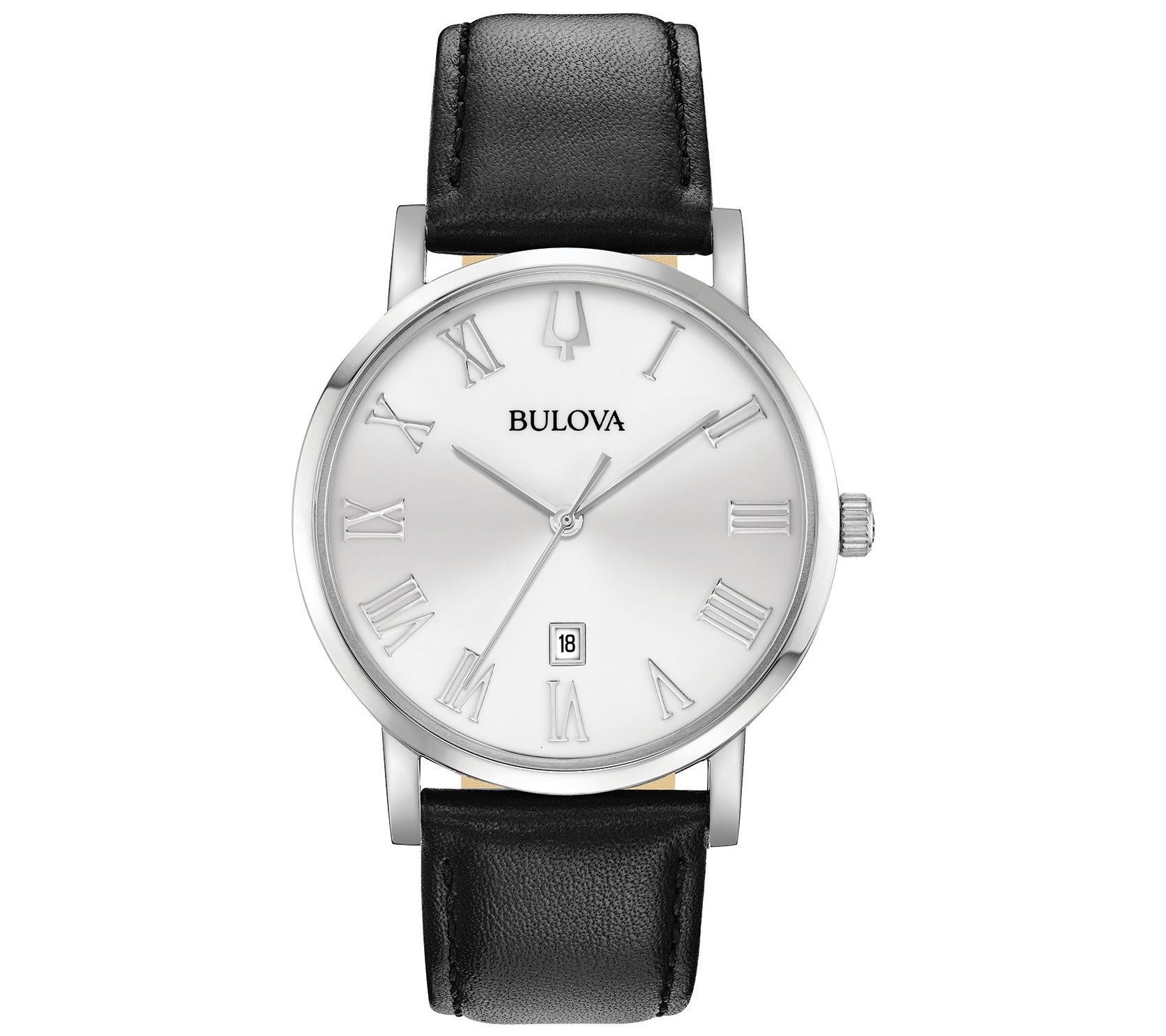 Bulova Men's American Clipper Black Leather Strap Watch - QVC.com