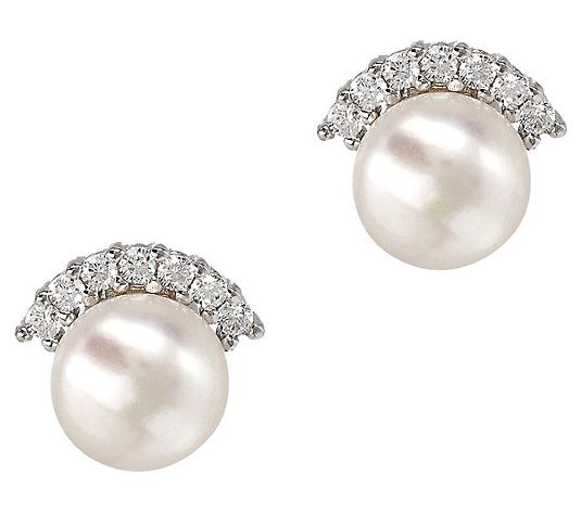 Honora Cultured Pearl Stud Earrings, Sterling