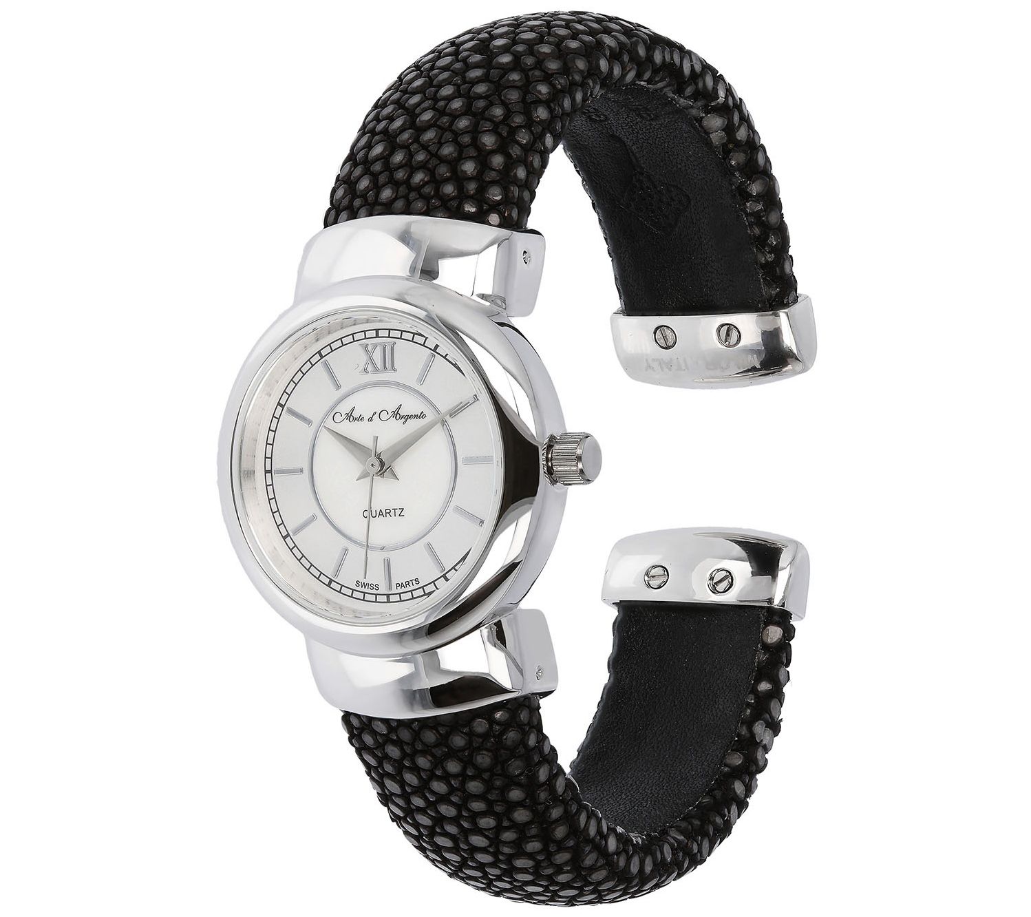 Arte D' Argento Sterling Stingray Cuff Watch
