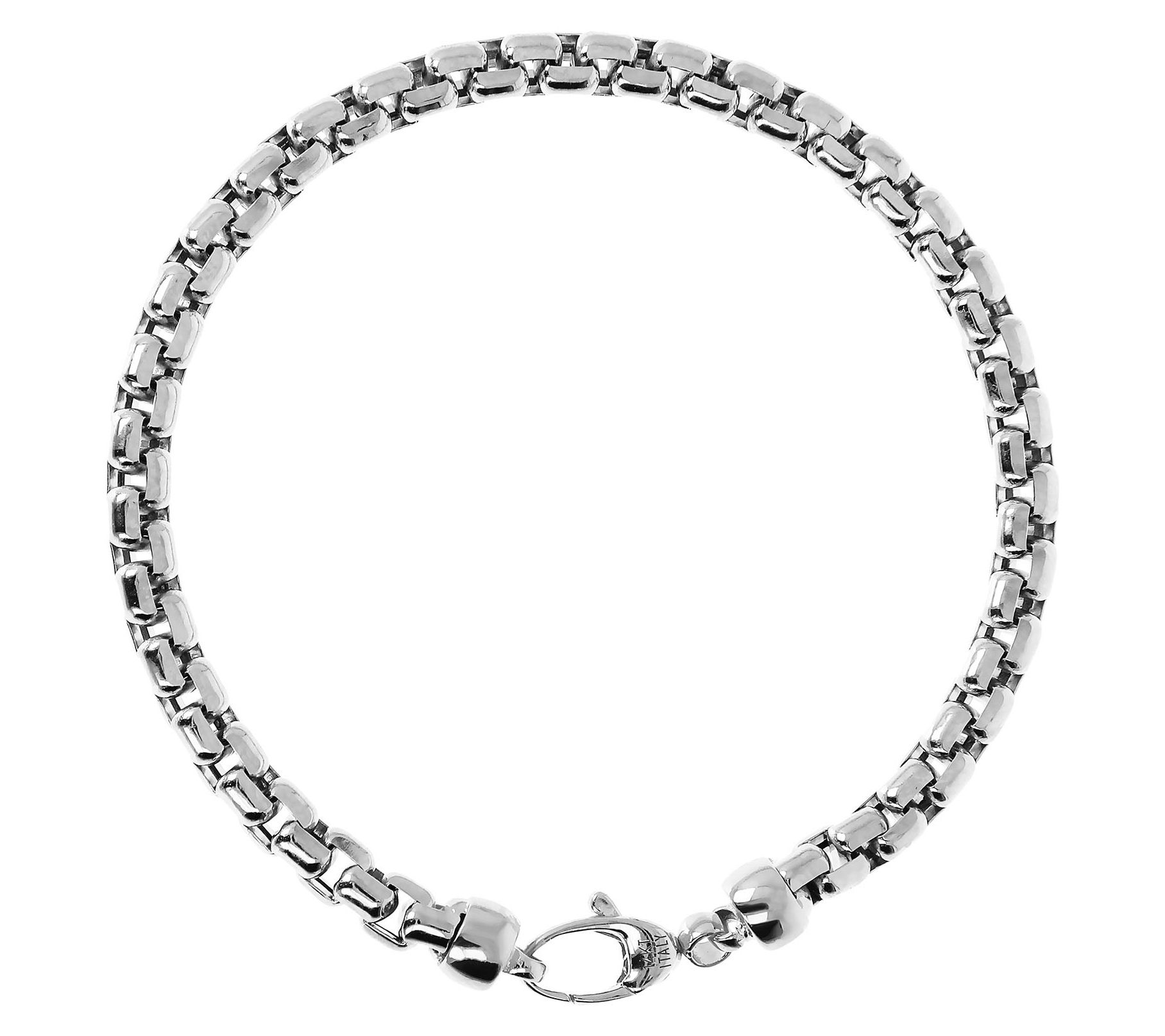 Italian Gold 7- 1/4" Round Box Chain Bracel et, 14K 10.0g