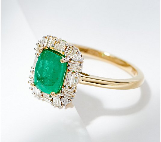 Affinity Gems Precious Gemstone with Diamond Halo Ring, 14K Gold