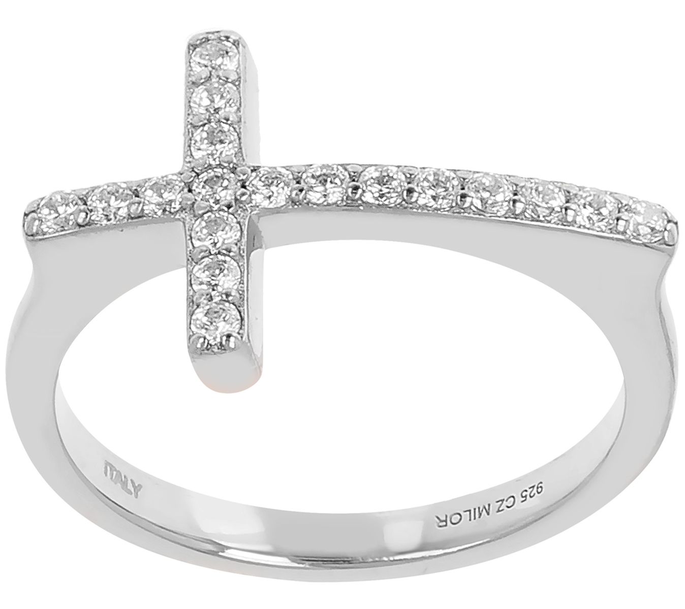 Diamonique 0.25 cttw Cross Ring, Sterling