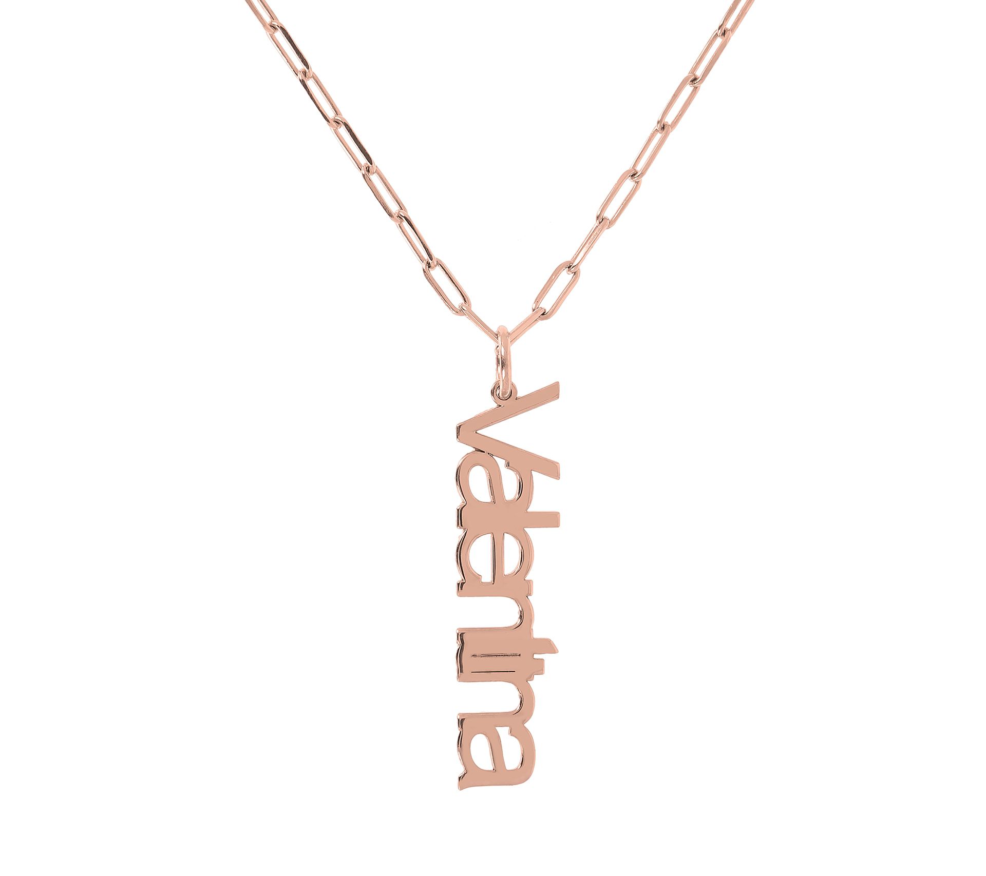 Italian Silver Personalized Pendant w/ Papercli p Chain