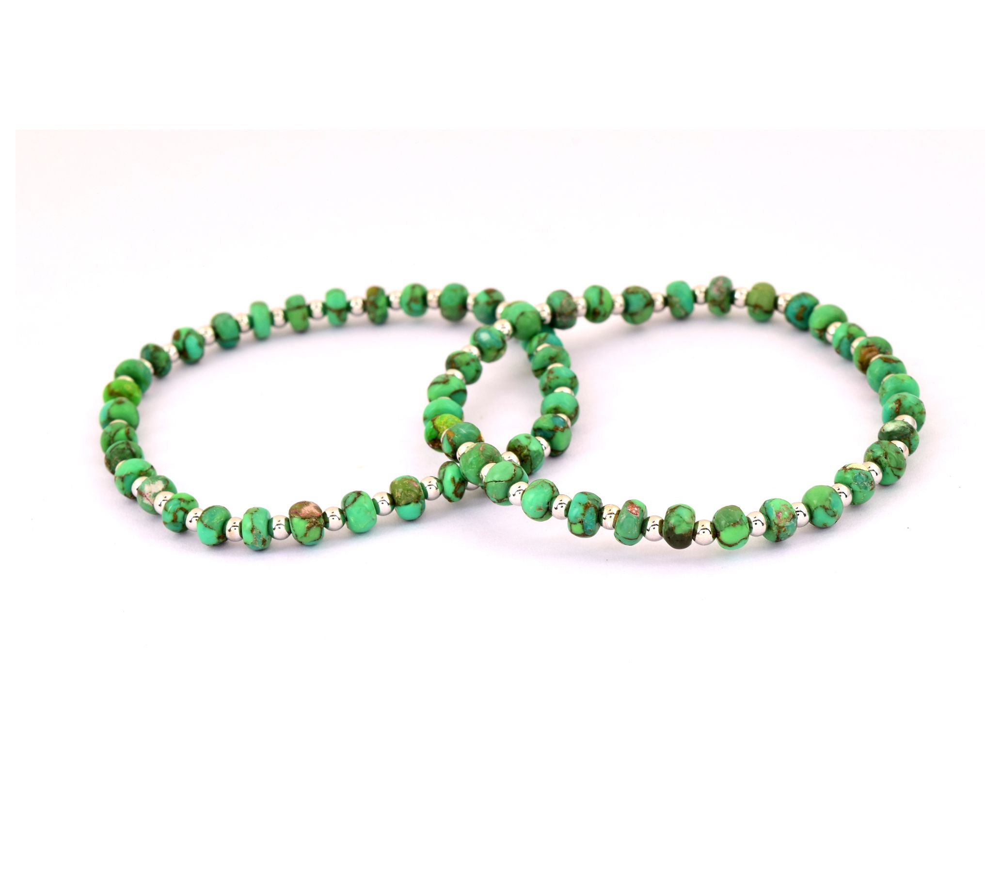 Affinity Gems Turquoise Set of 2 Endless Bracelets, Sterling