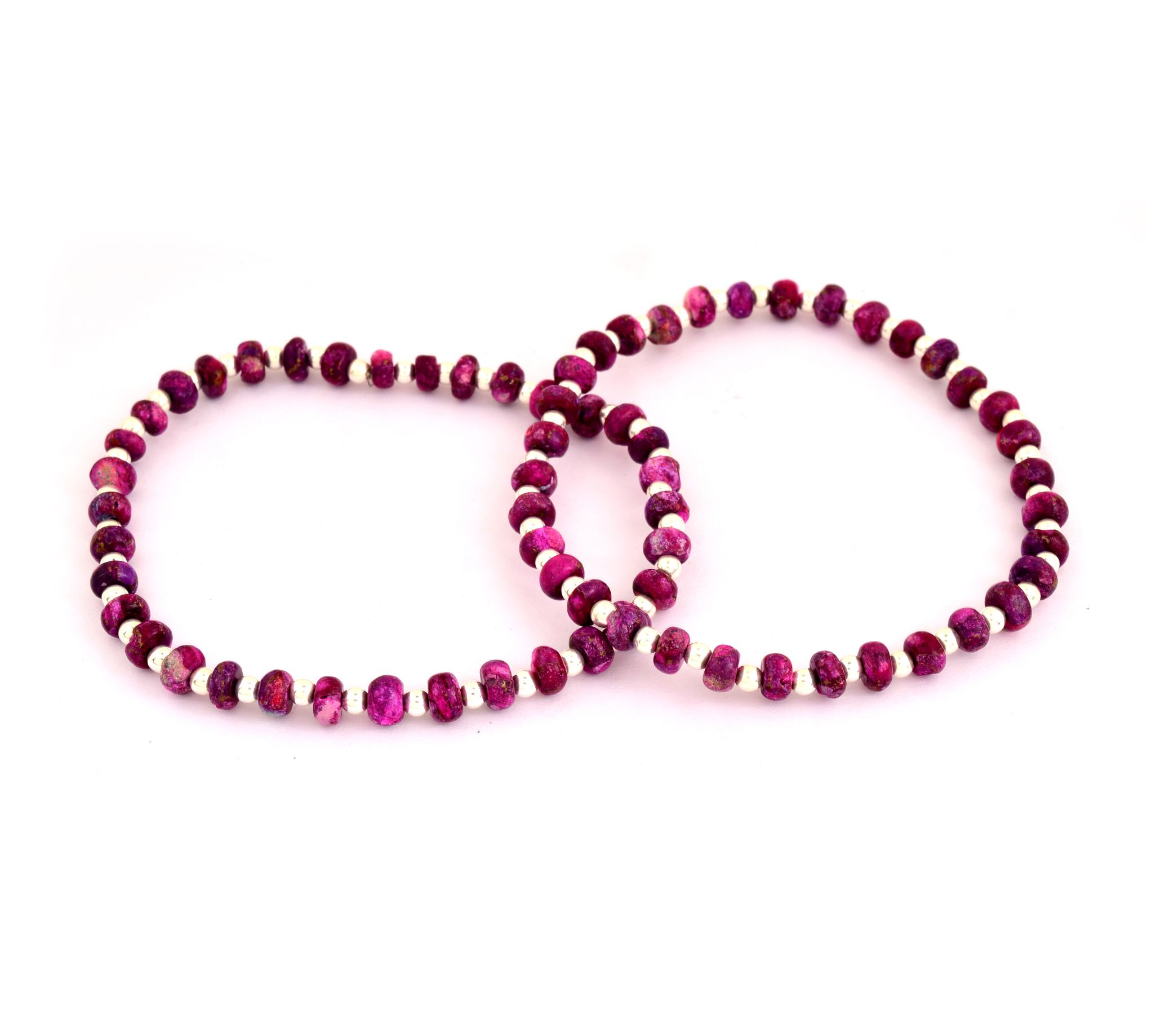 Affinity Gems Turquoise Set of 2 Endless Bracelts, Sterling
