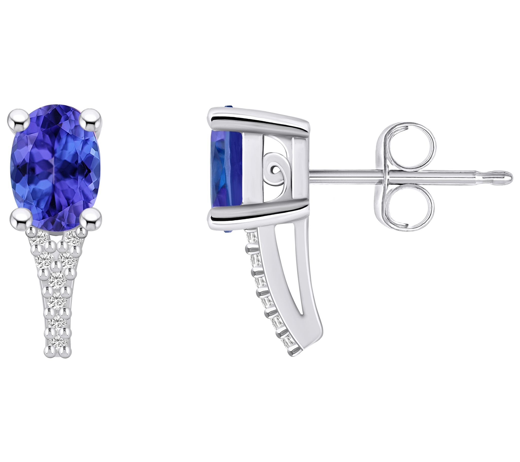 Affinity Gems 14K 0.90 cttw Tanzanite Diamond Acent Studs