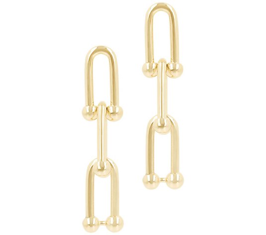Bronzo Italia Polished Interlocking Link Dangle Earrings