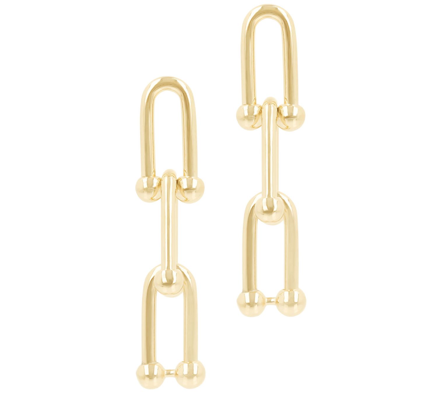 Bronzo Italia Polished Interlocking Dangling Link Earrings