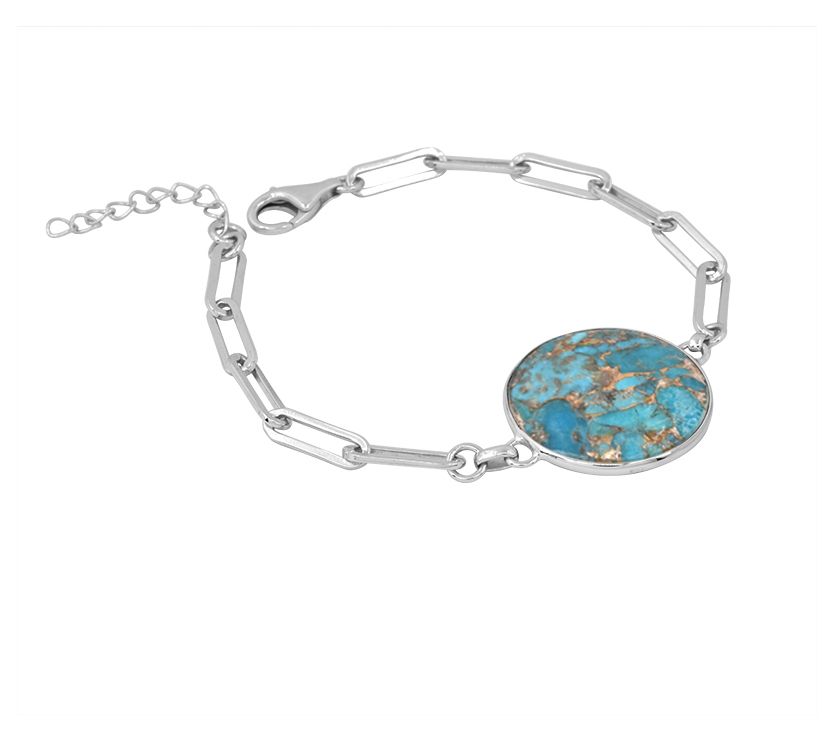 Affinity Gems Blue Turquoise Bracelet, Sterling Silver