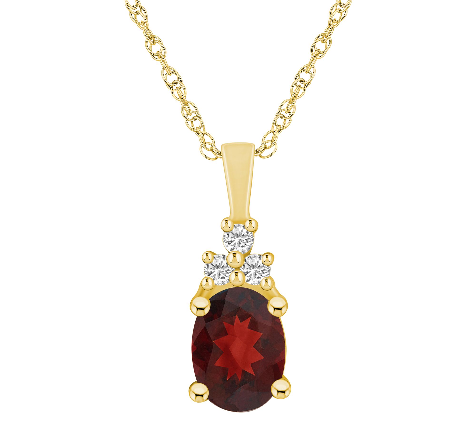 Affinity Gems Oval-Cut Gemstone Pendant w/ Chain, 14K Gold