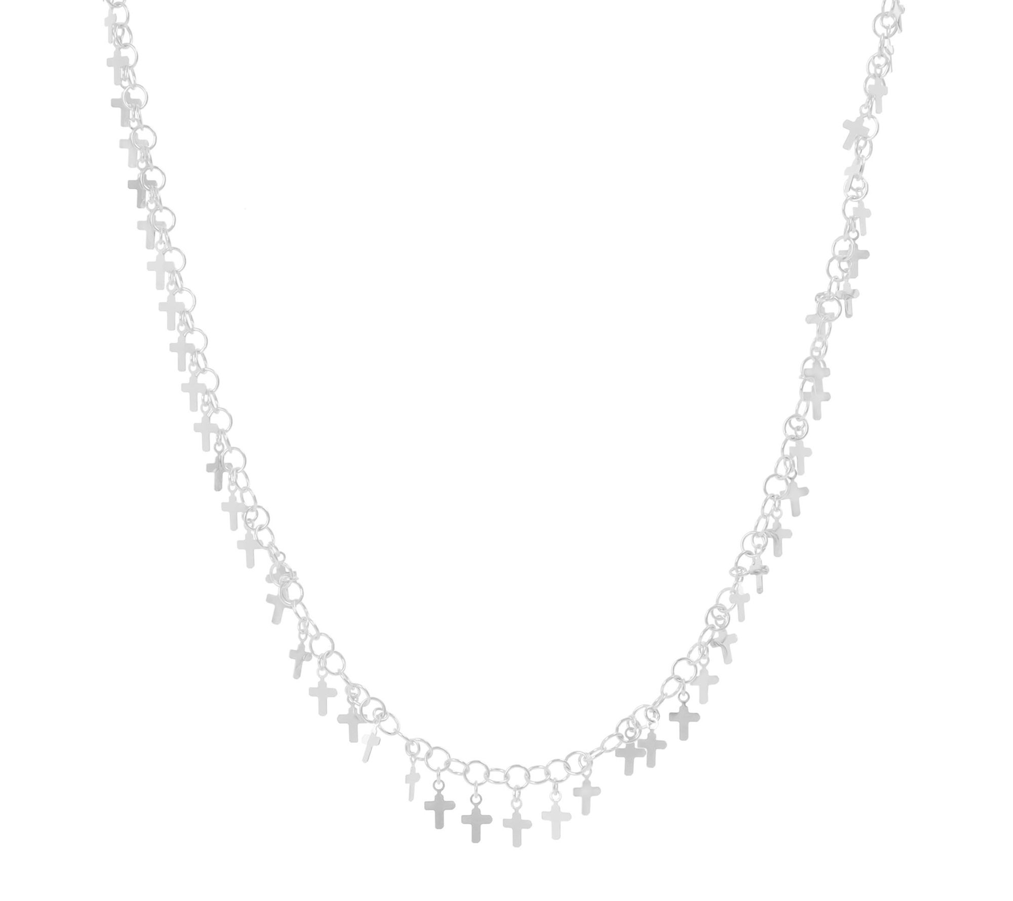 Veronese 18K Gold Plated Cross Adjustable Necklace, 5.4g