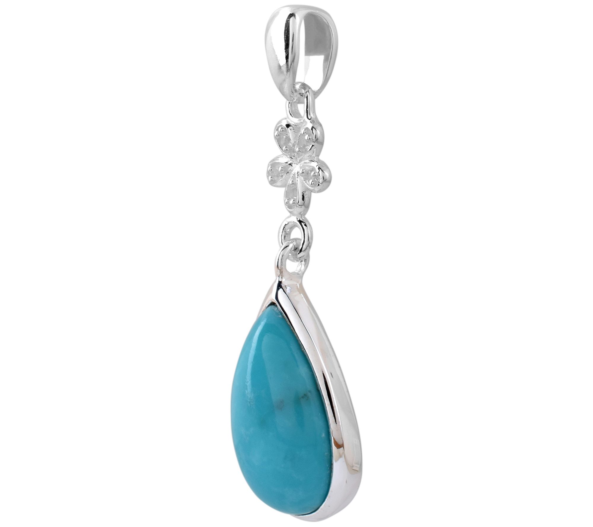 Affinity Gems Turquoise & White Topaz Pendant,terling