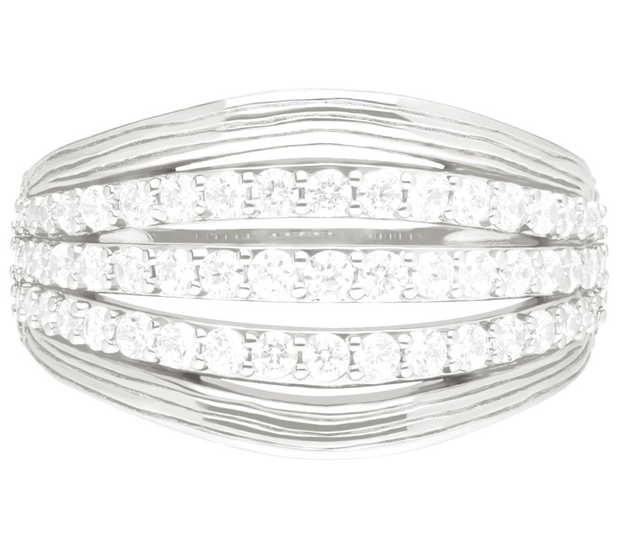 Ariva Sterling Silver 1.50 cttw Diamonique OpenBand Ring