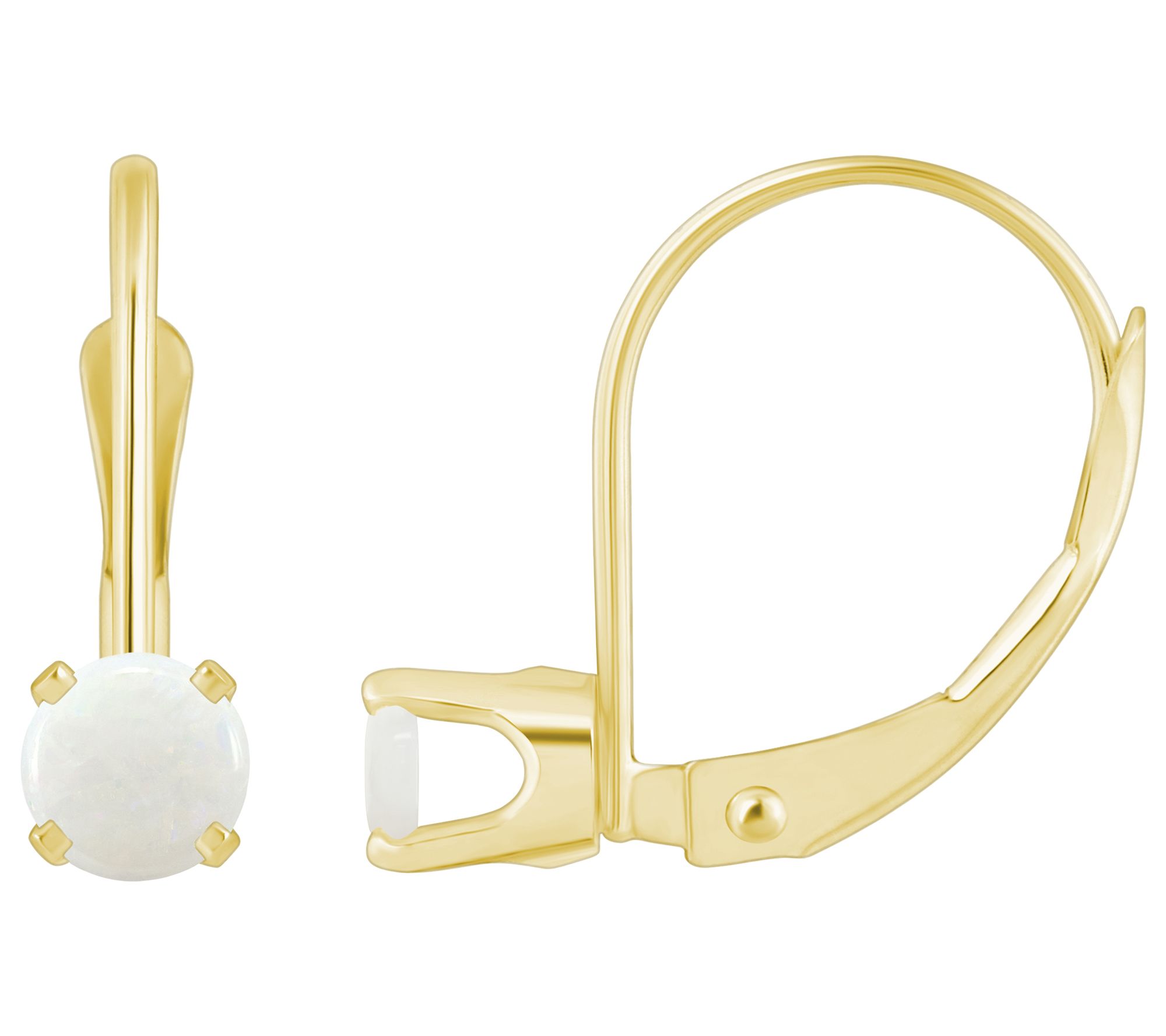 Affinity Gems Round Leverback Earrings, 14K Gold