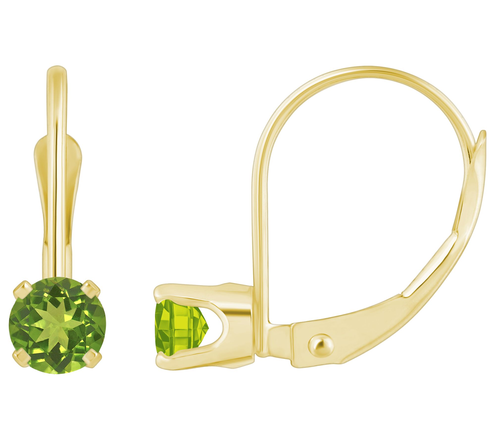 Affinity Gems Round Leverback Earrings, 14K Gold