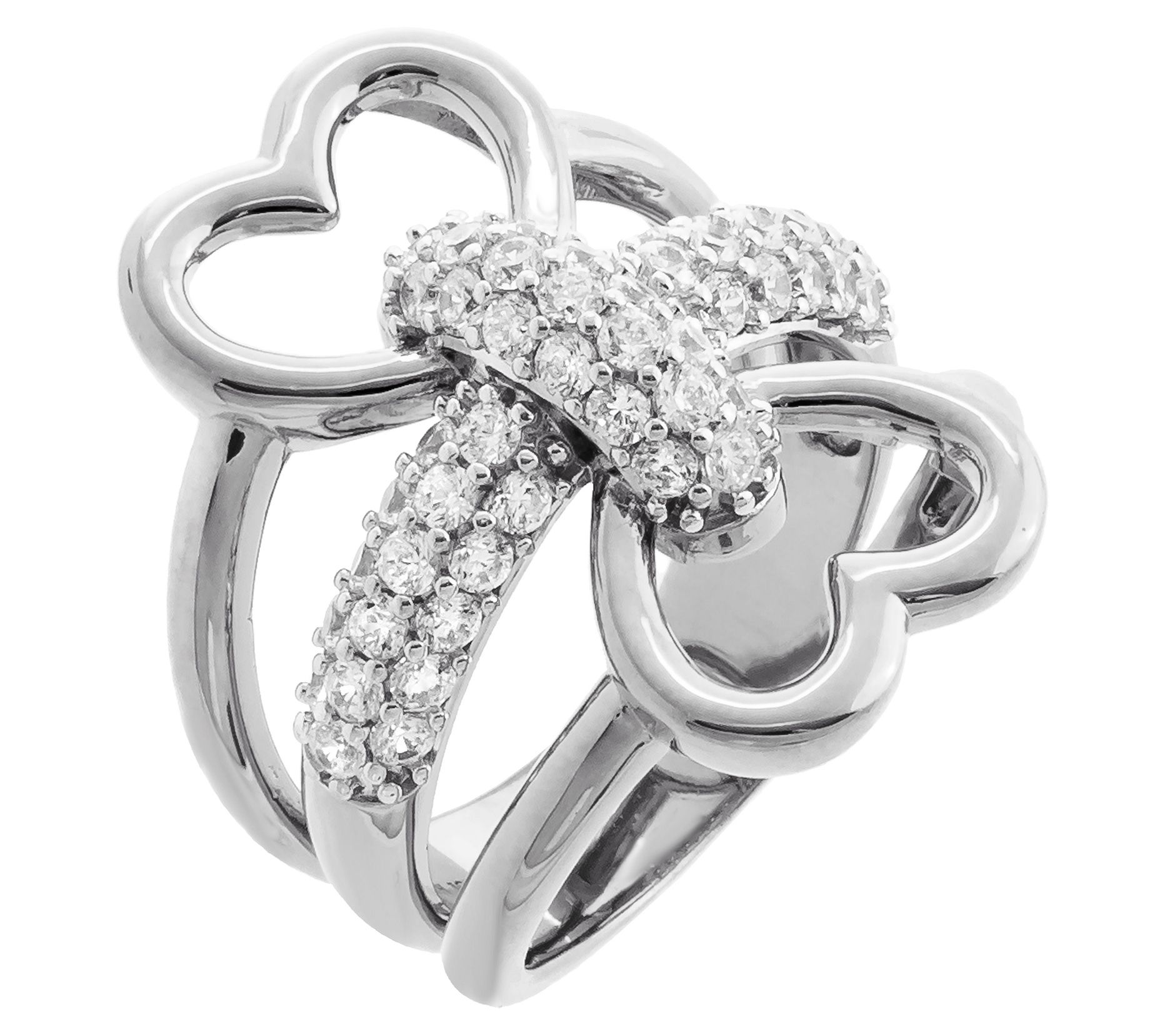 Diamonique x Jennifer Miller Multi Heart Ring,Sterling Silver