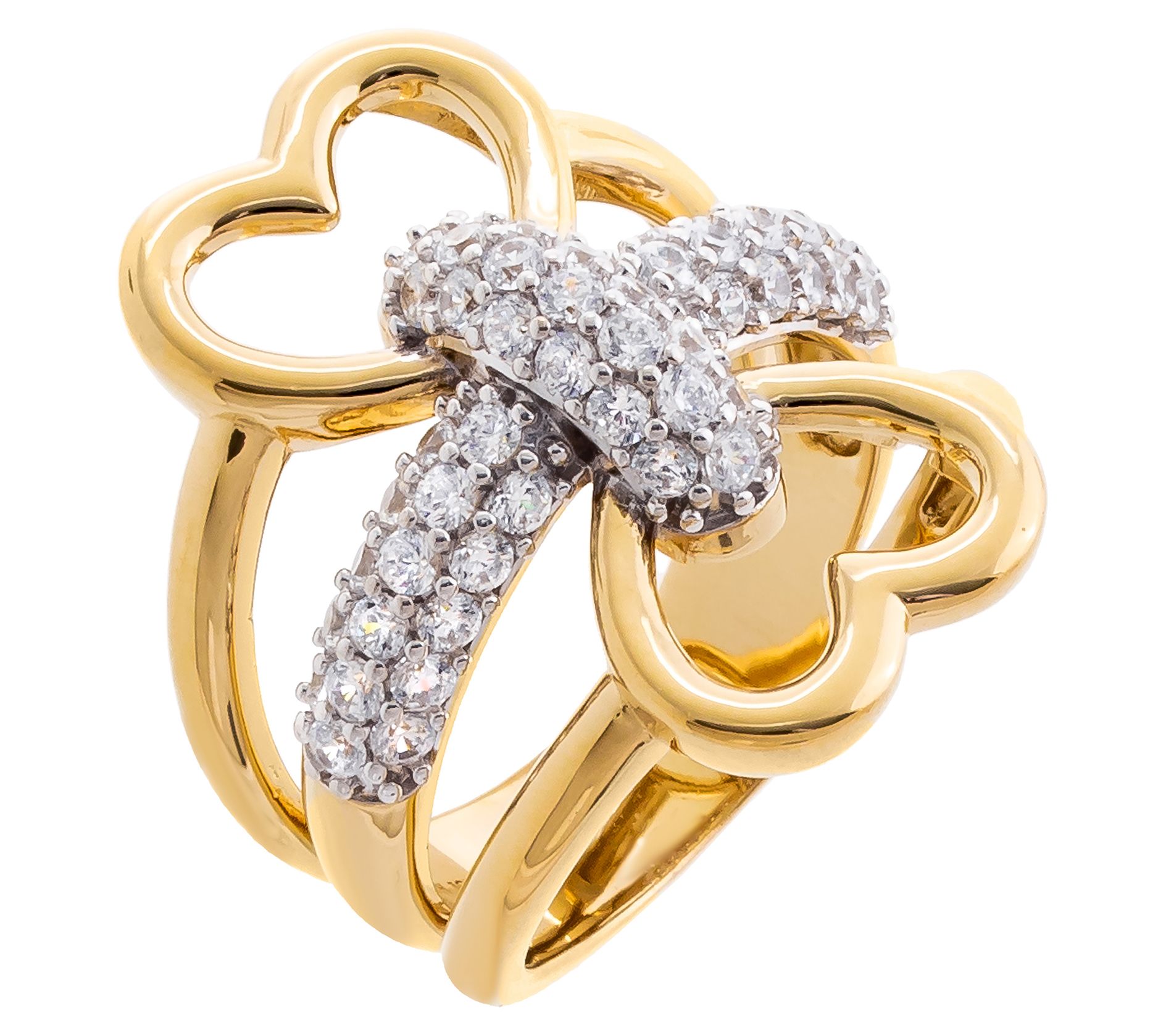 Diamonique x Jennifer Miller Multi Heart Ring,Sterling Silver