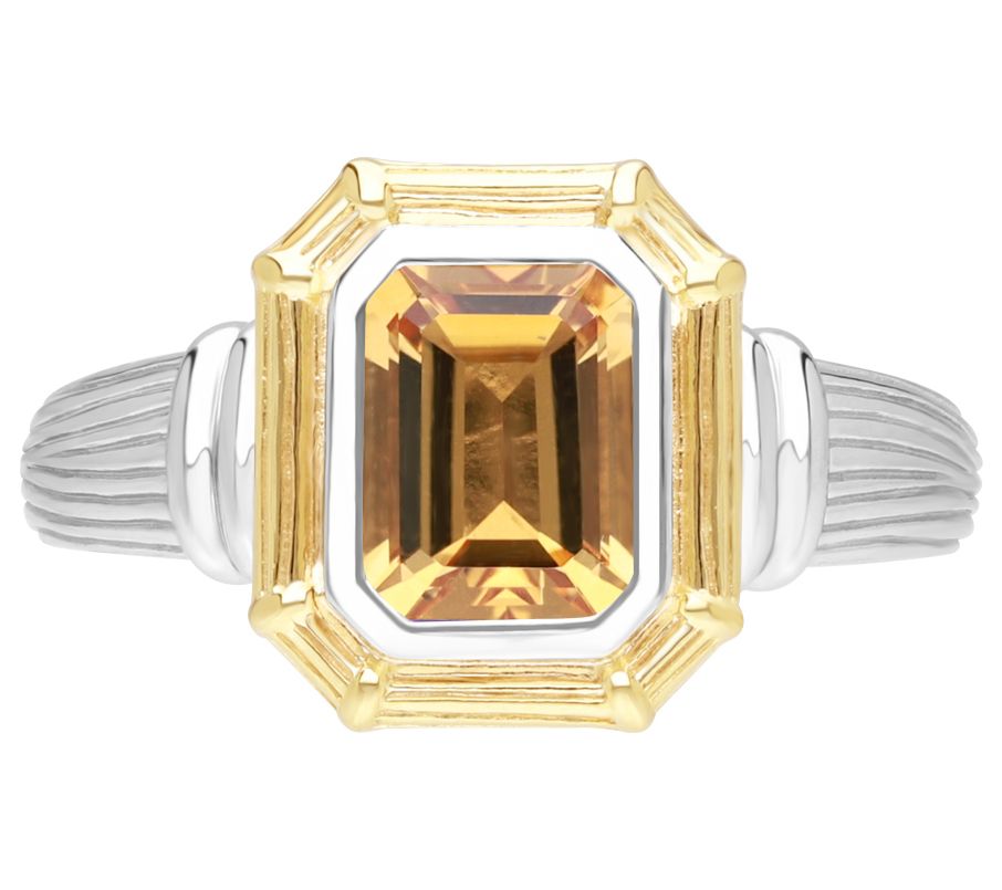 Ariva Sterling Silver & 18K Gold Clad GemstoneNantucket Ring