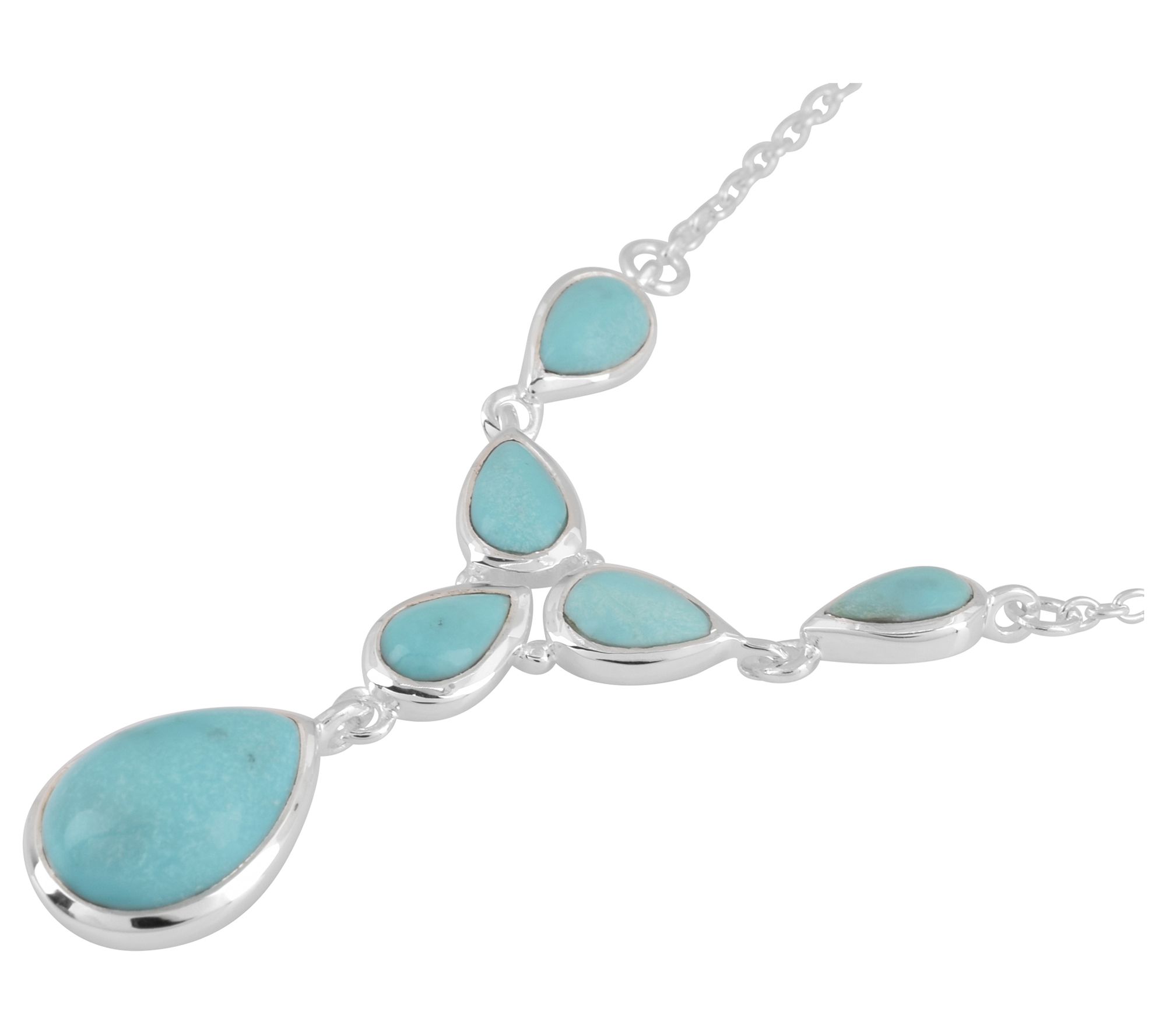 Affinity Gems Pear Cut Turquoise Necklace, Sterling Silver