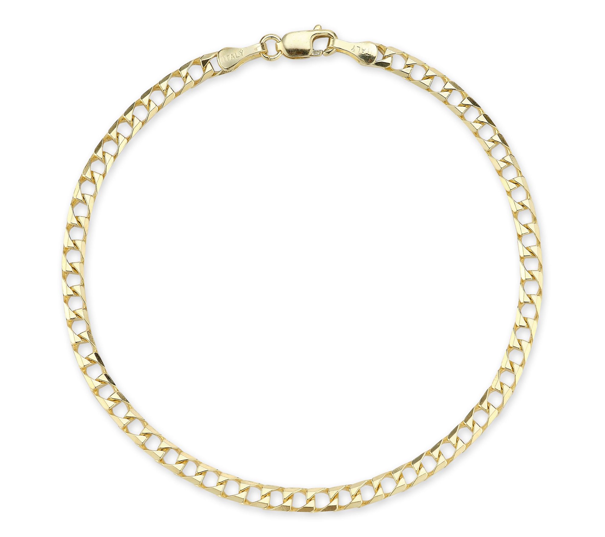Italian Gold Square Curb Chain Bracelet, 14K