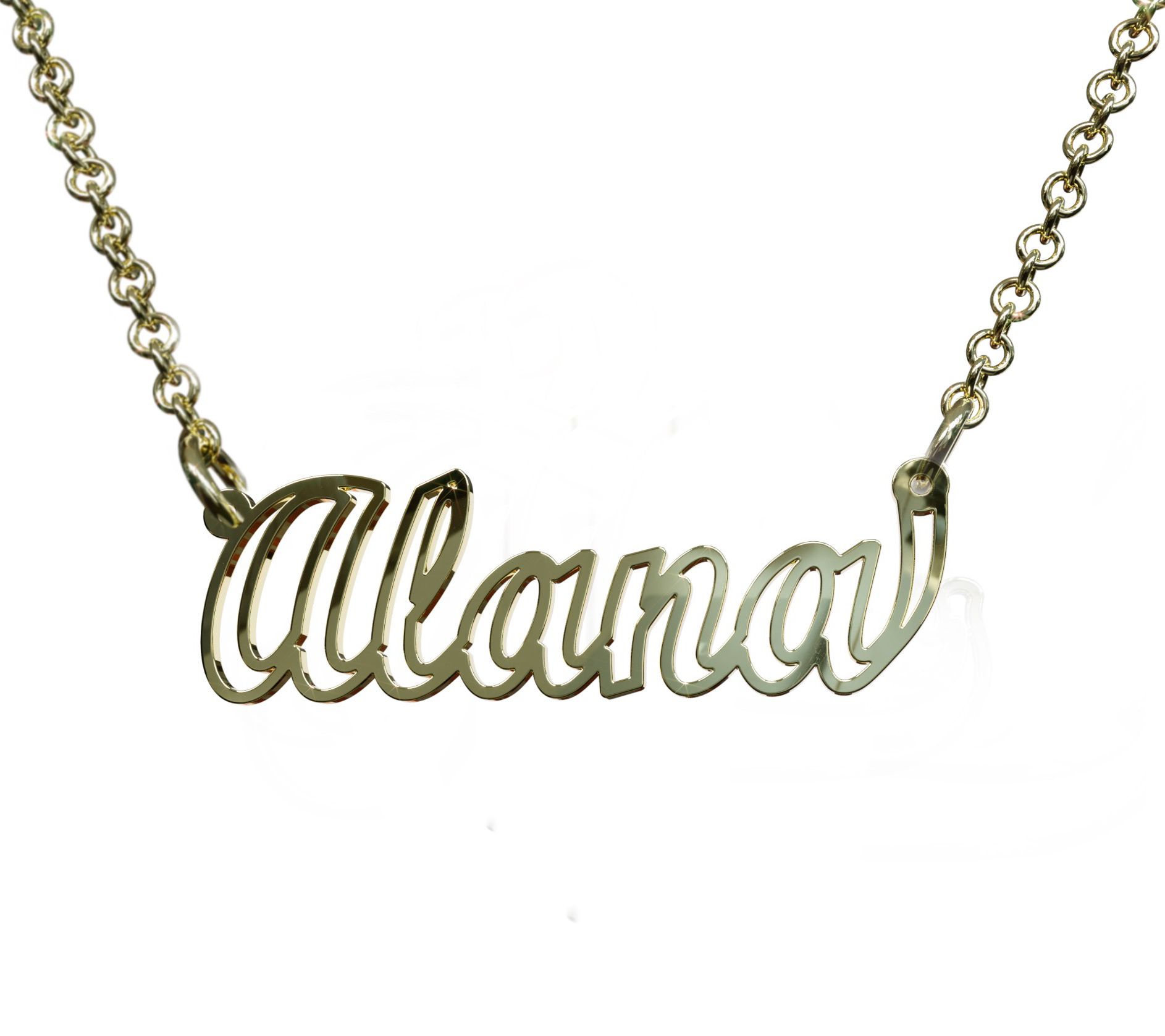 14K Gold Plated Personalized Serene Nameplate N ecklace