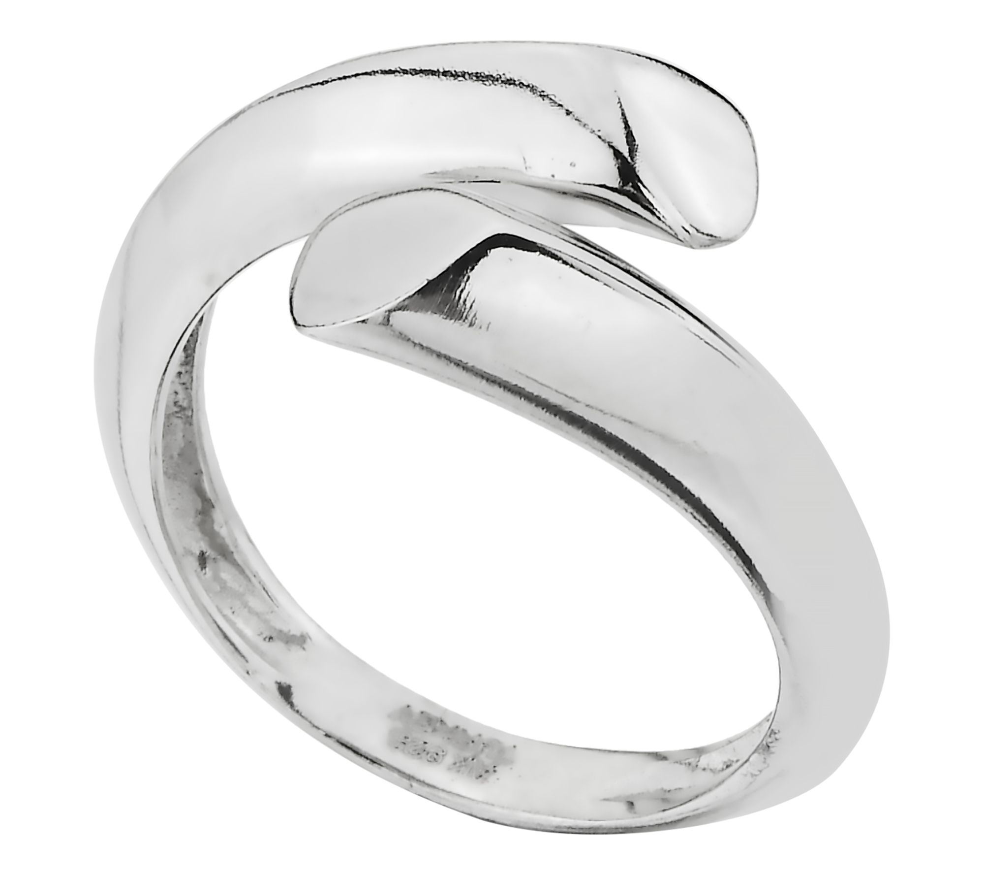 Silver Style Polished Bypass Ring, Sterling