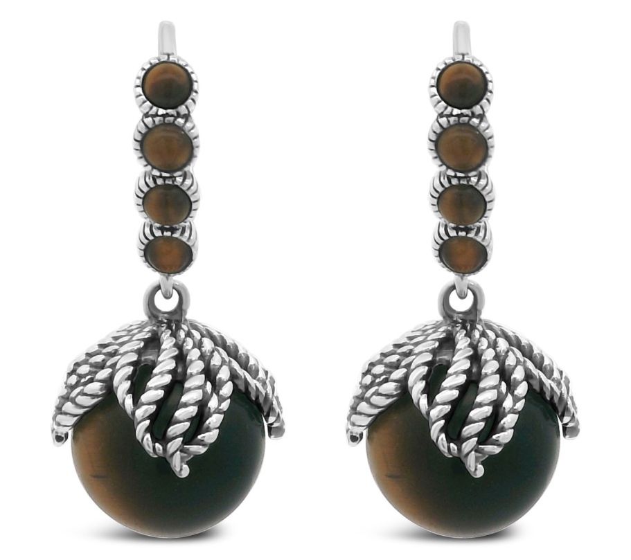 Tiffany Kay Studio Sterling Silver Tiger's EyeDangle Earrings