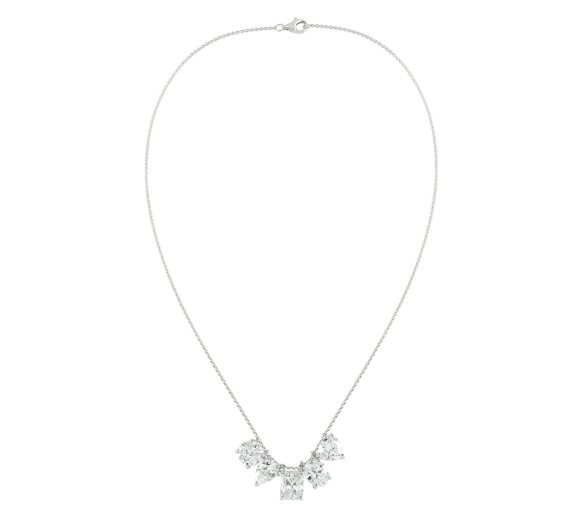 Diamonique 6.95 cttw Station Necklace, SterlingSilver