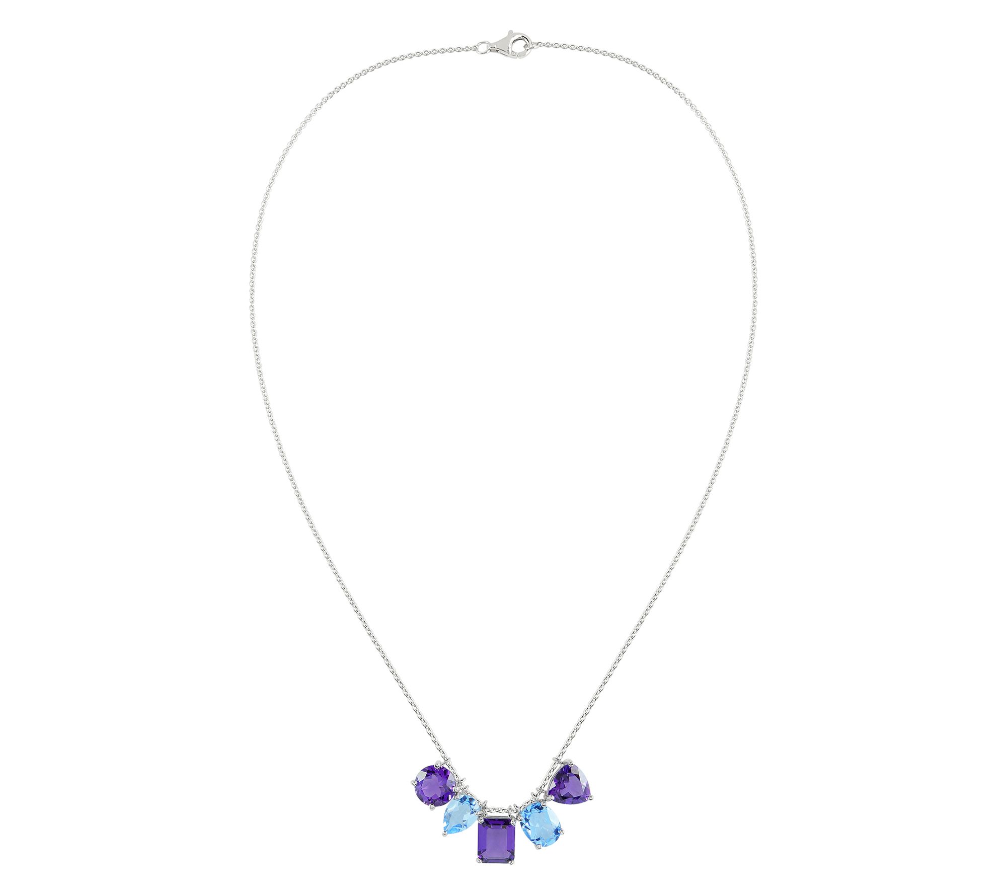 Diamonique 6.95 cttw Station Necklace, SterlingSilver