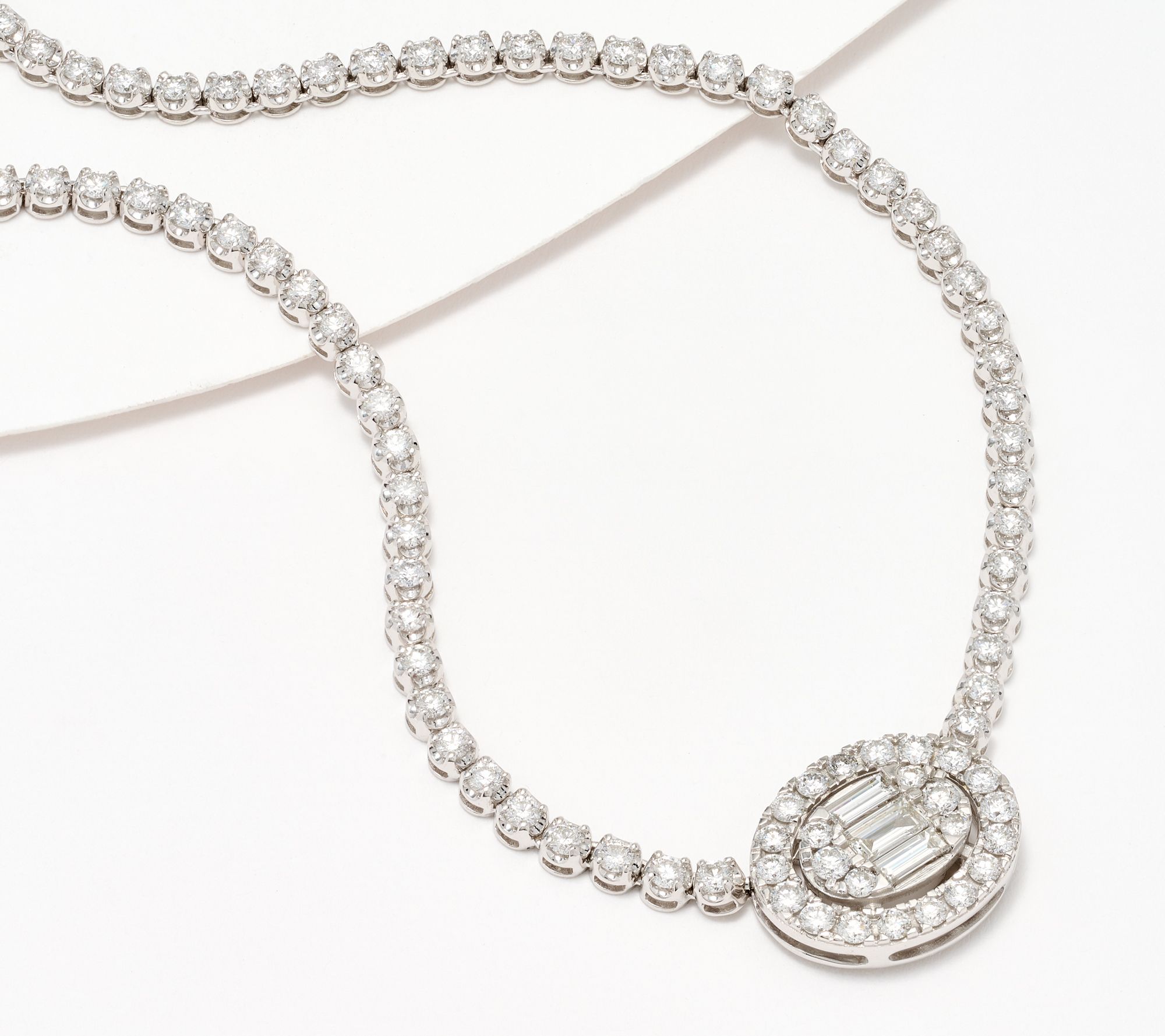 Affinity Diamonds Baguette & Round 5.00 cttw Necklace, 14K