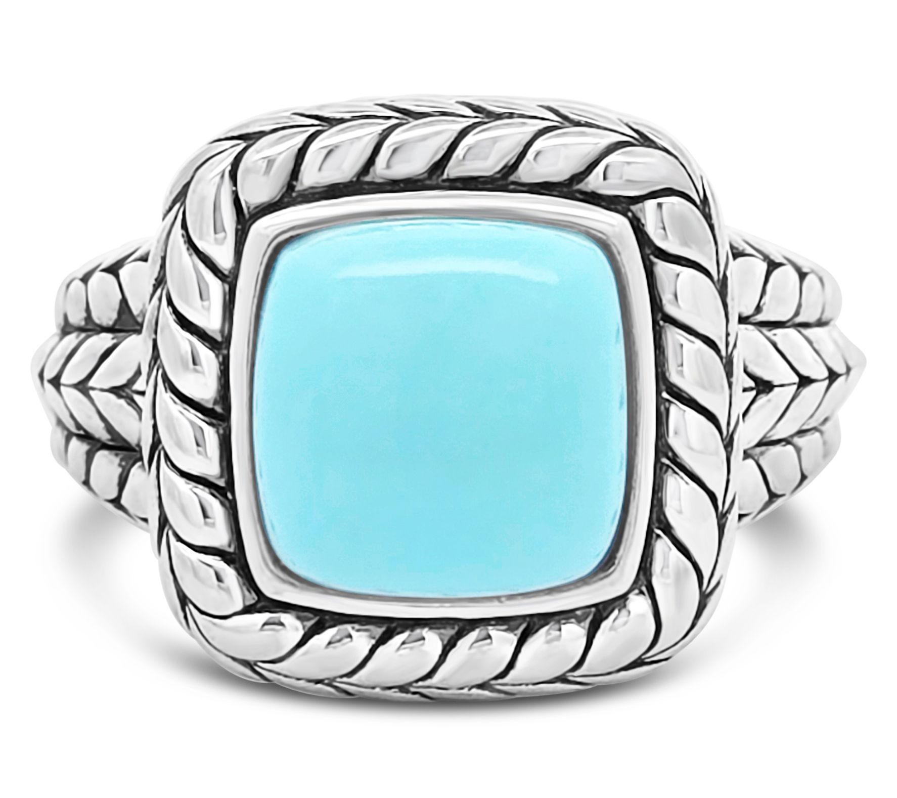 Tiffany Kay Studio Sterling Herringbone Turquoise Ring