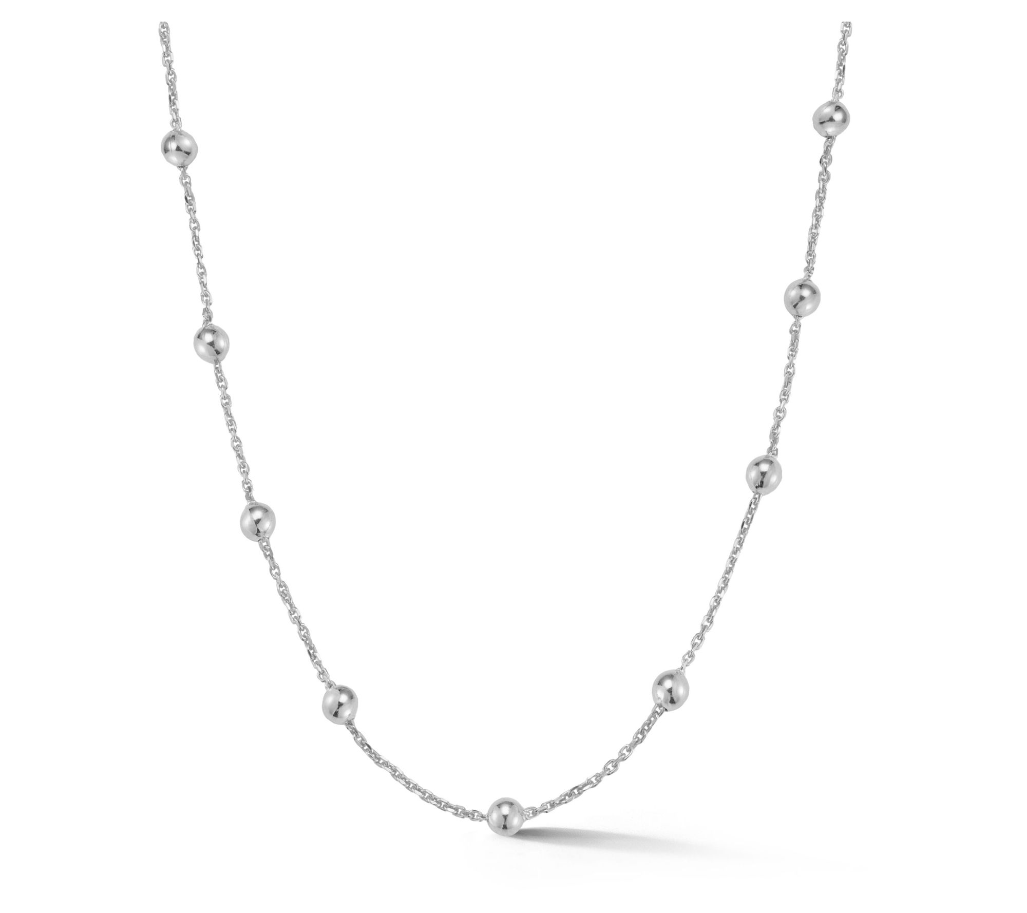 Italian Silver 4mm Ball 18" Chain Necklace, Sterling