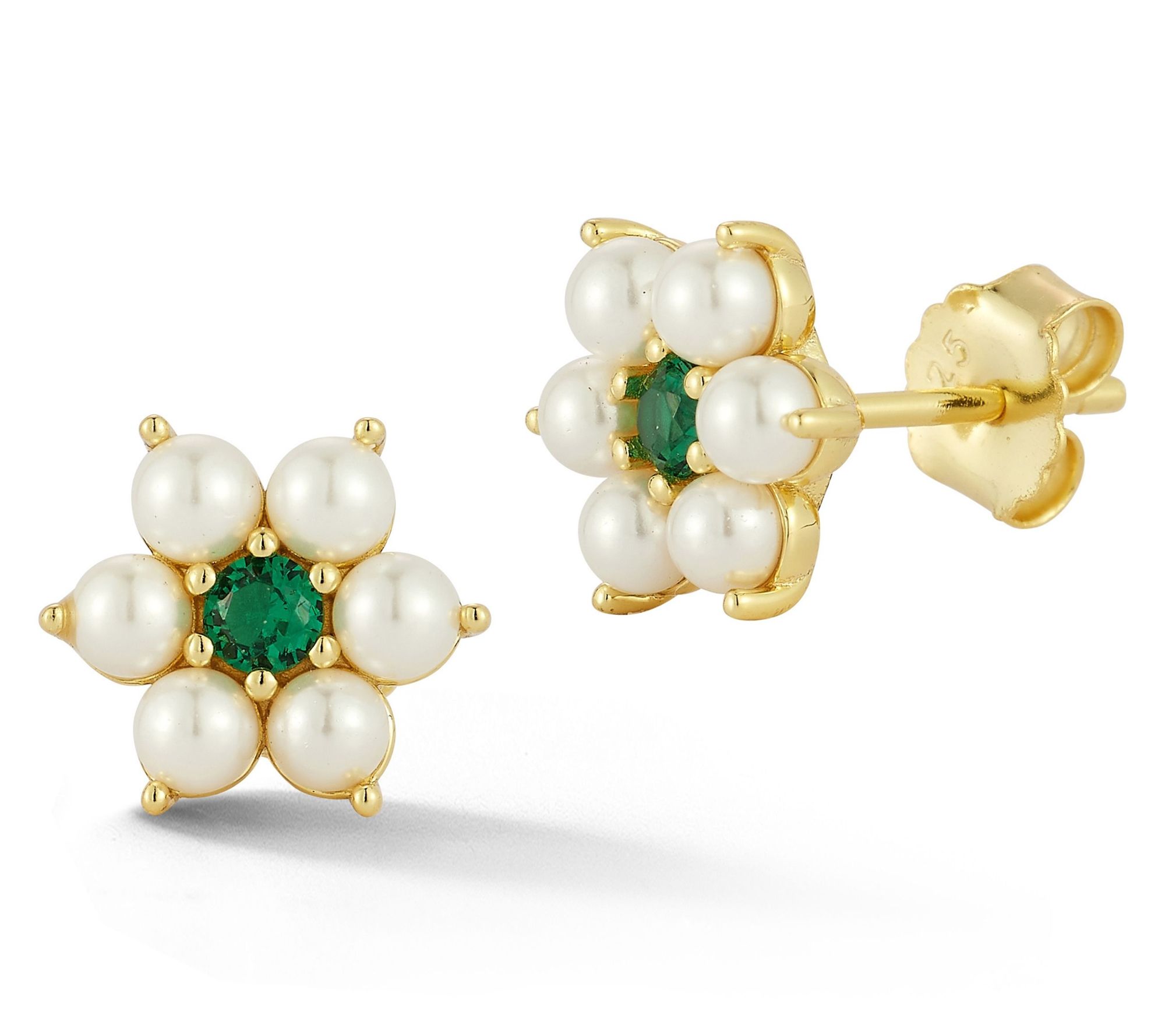◆VINTAGE HOLLYWOOD◆ Texture Pearl Flower Earrings VH249OEA Vintage Beautiful Clip On Earrings Flower Faux Pearl Stones