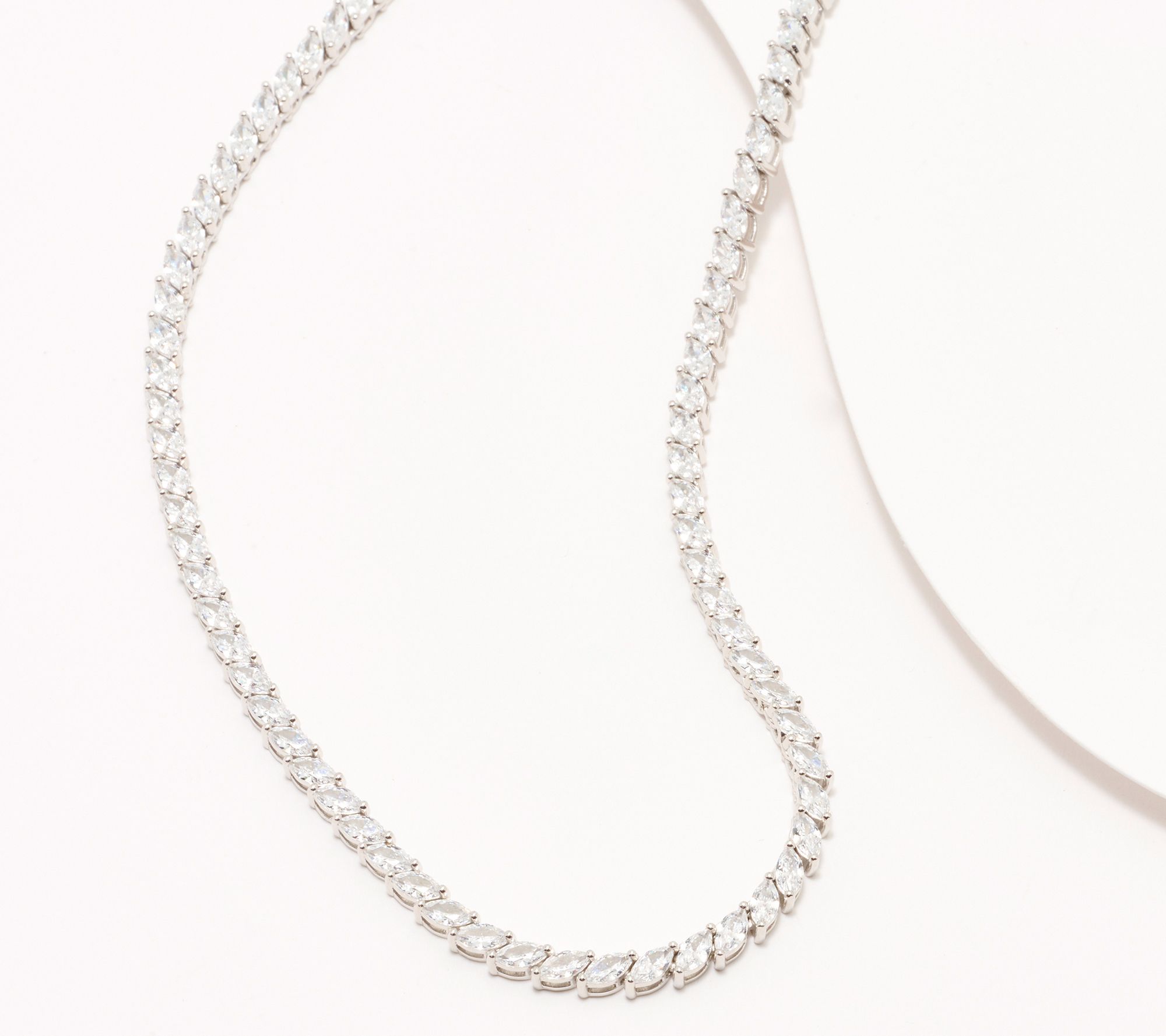 "As Is" Diamonique Classics 3mm Tennis Necklace Sterling Silver