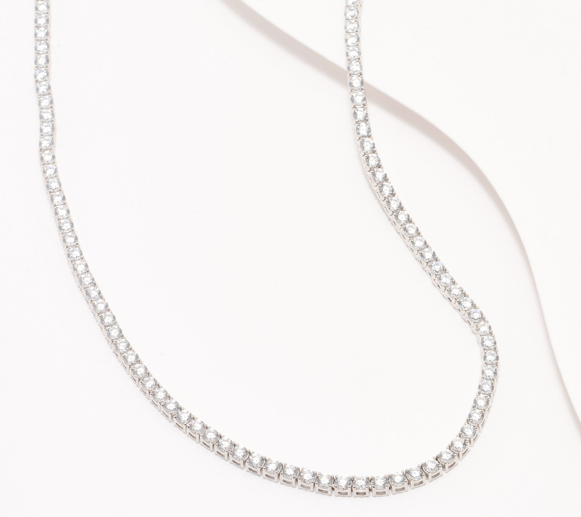 "As Is" Diamonique Classics 3mm Tennis Necklace Sterling Silver