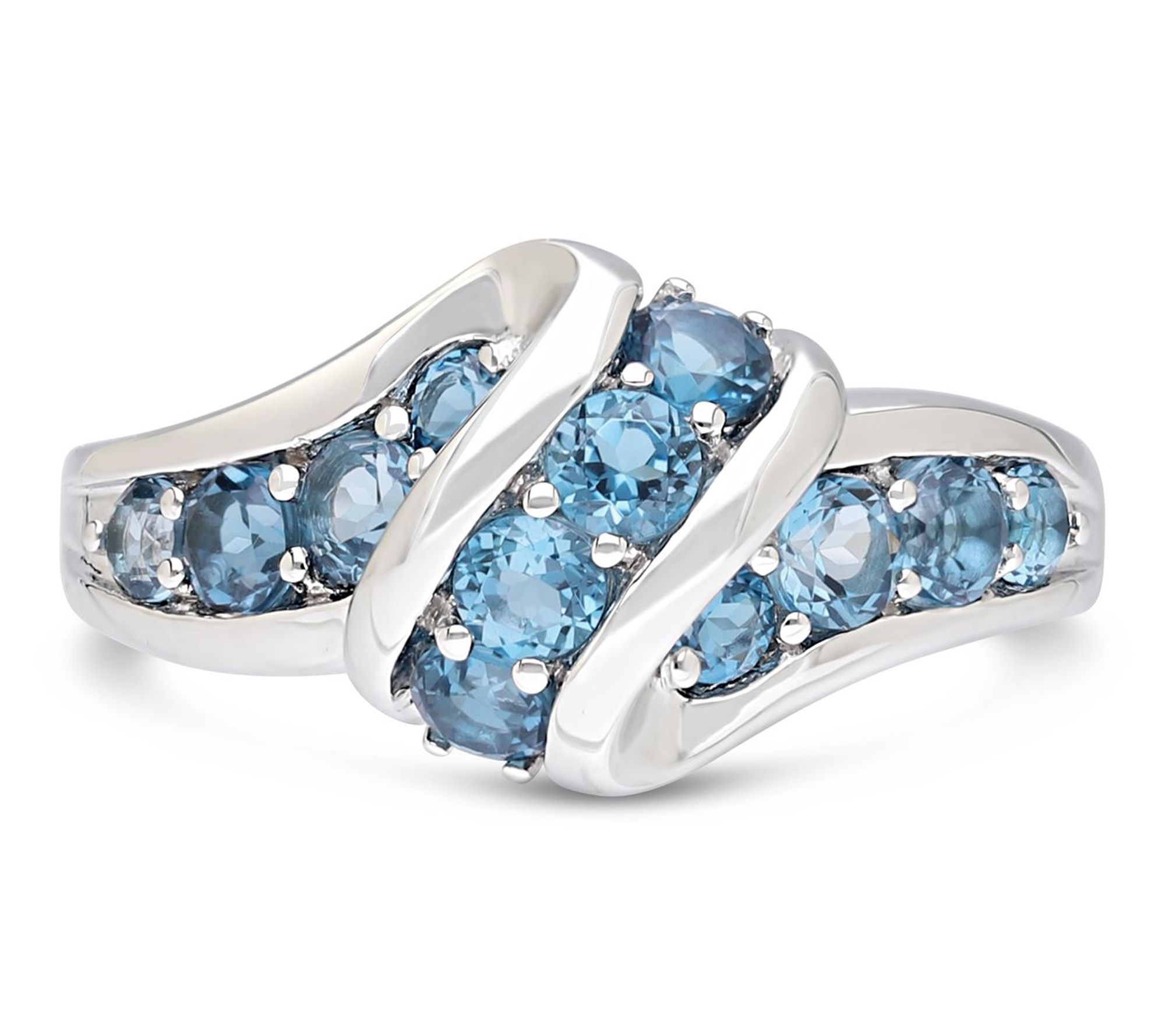 Ariva Silver Blue Topaz Ellie Ring