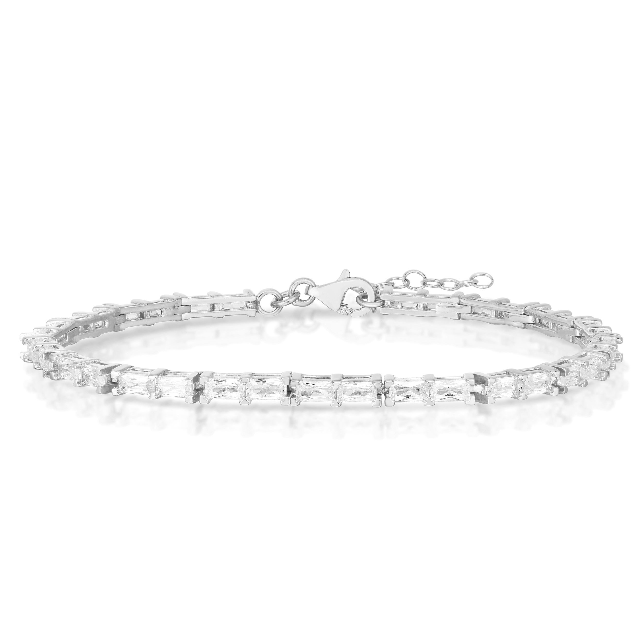 Sterlina Silver Baguette Tennis Bracelet, Sterling
