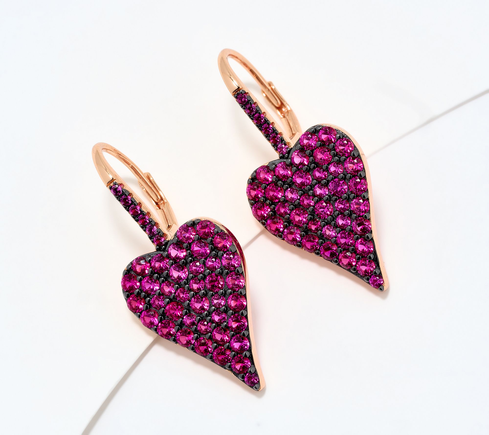  Diamonique x Jennifer Miller Pave Heart Earrings, Sterling Silver