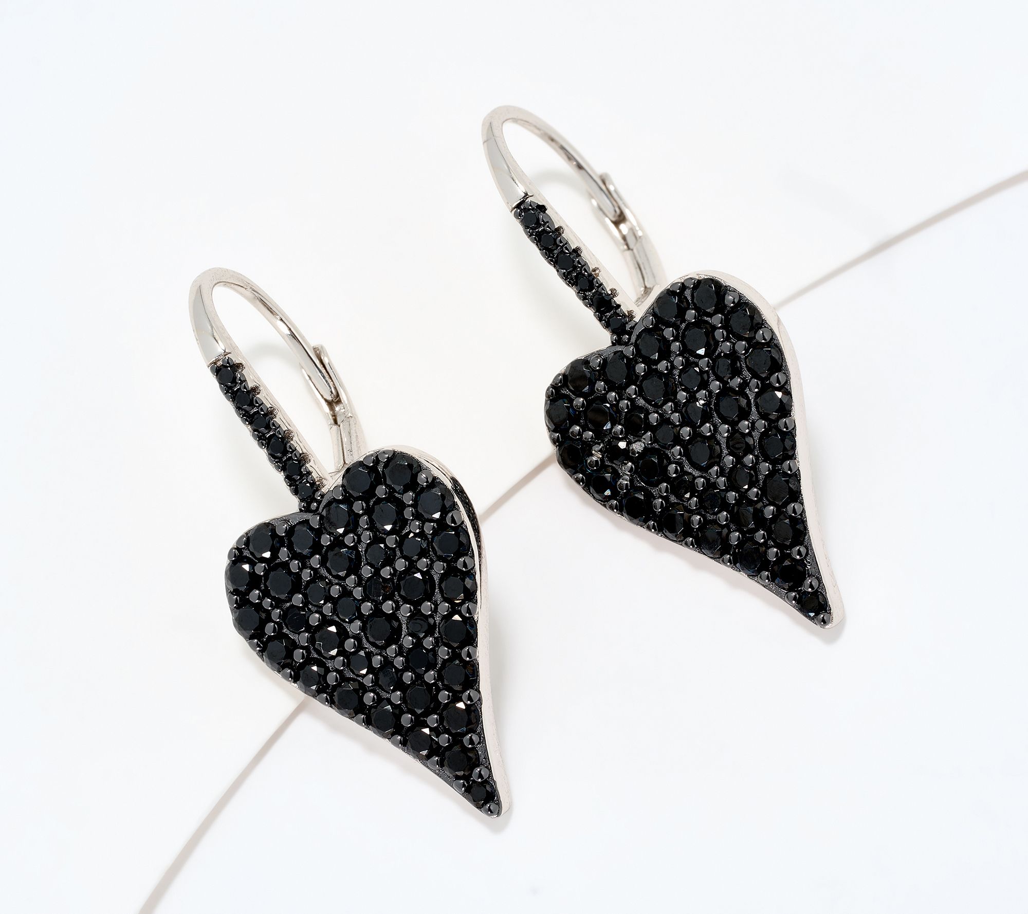 Diamonique x Jennifer Miller Pave Heart Earrings, Sterling Silver