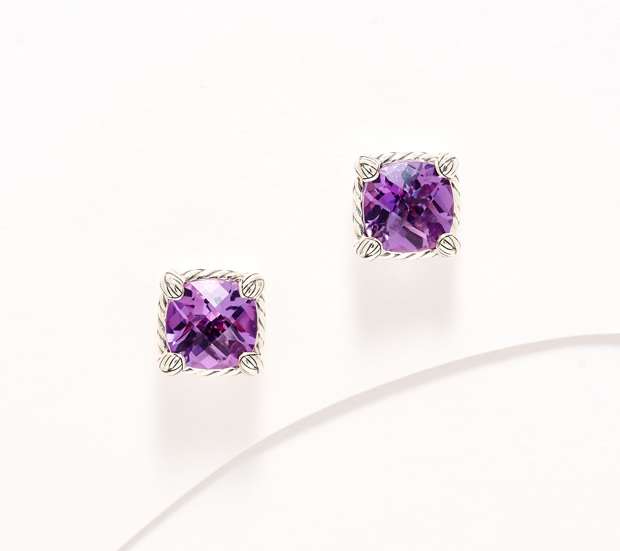 JAI Sterling Silver Legacy Woven Gemstone Stud Earrings