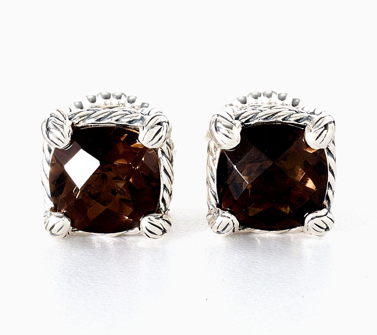 JAI Sterling Silver Legacy Woven Gemstone Stud Earrings