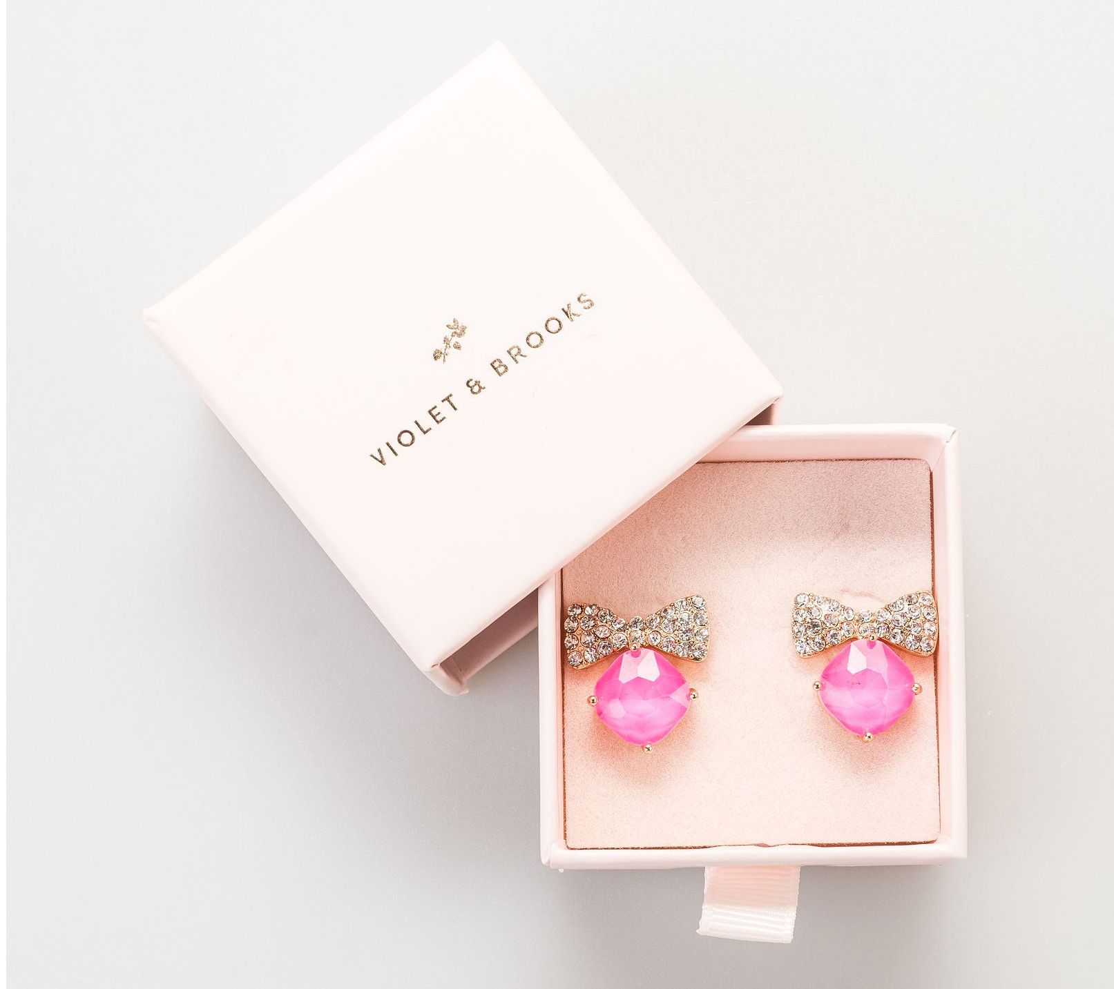 Violet & Brooks Bow Tie Crystal Stud Earrings