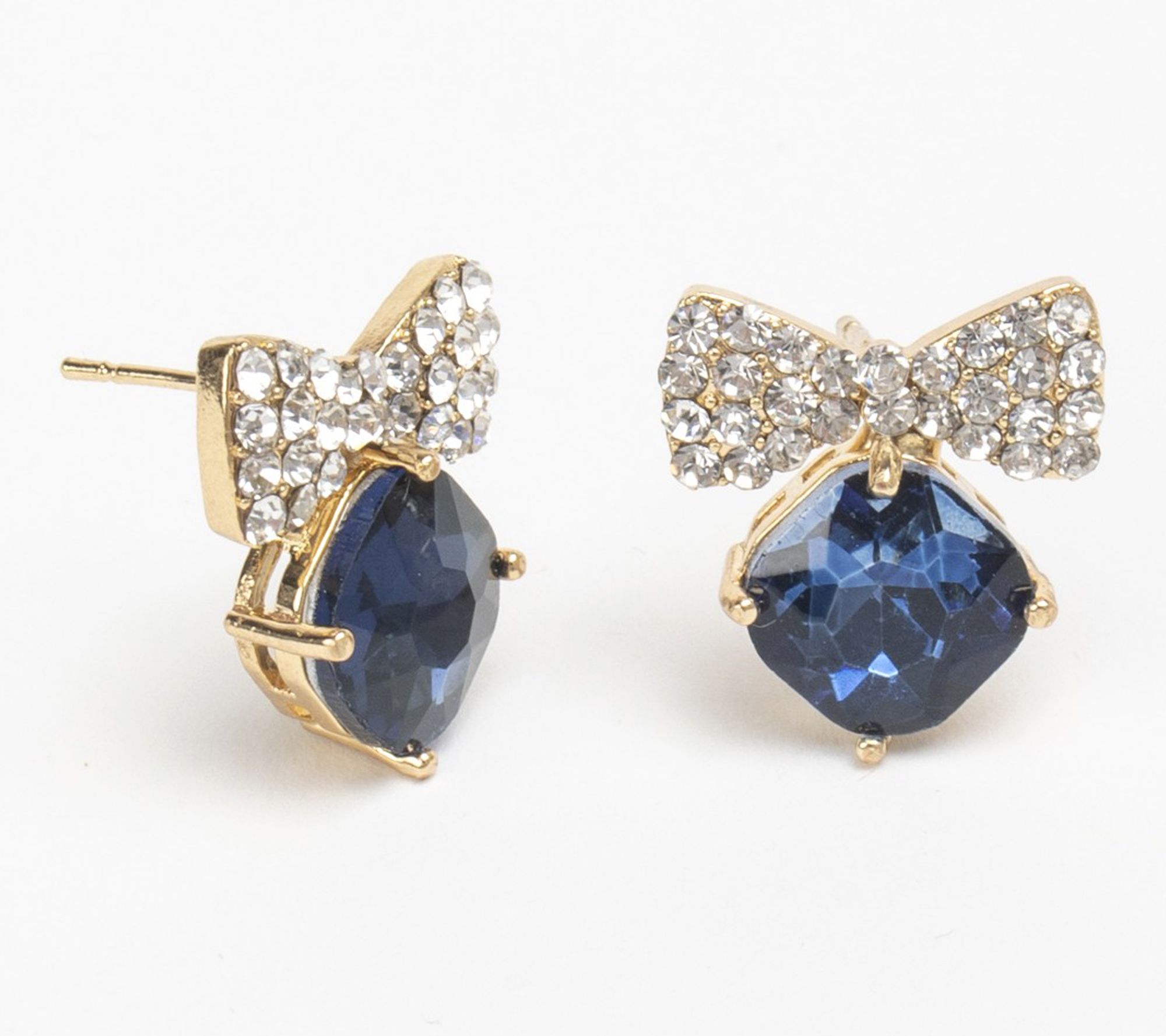 Violet & Brooks Bow Tie Crystal Stud Earrings