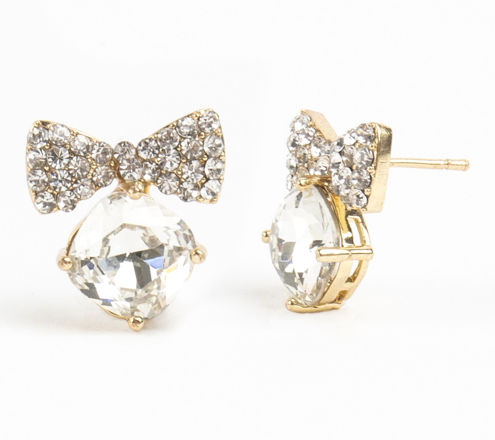 Violet & Brooks Bow Tie Crystal Stud Earrings