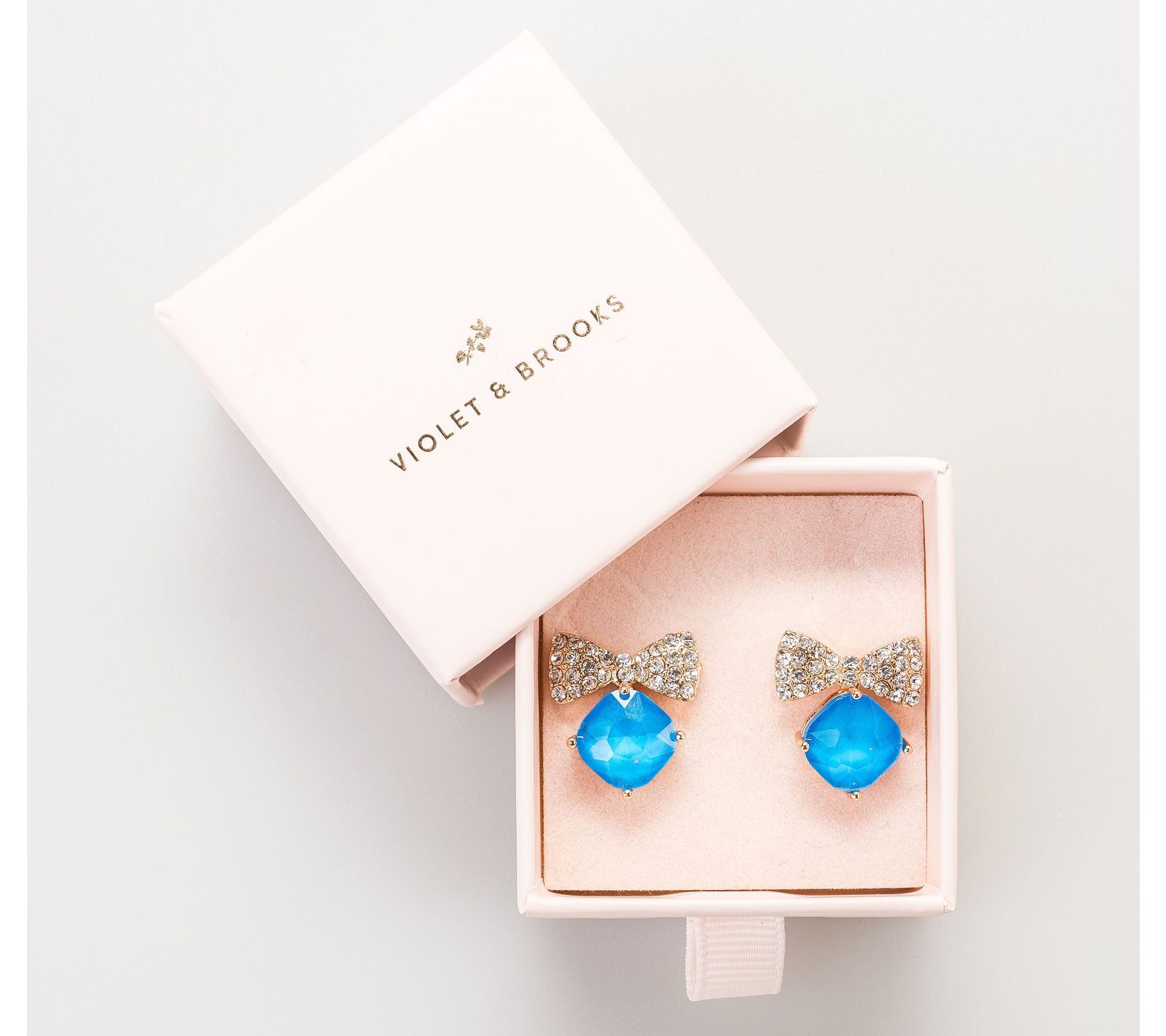 Violet & Brooks Bow Tie Crystal Stud Earrings