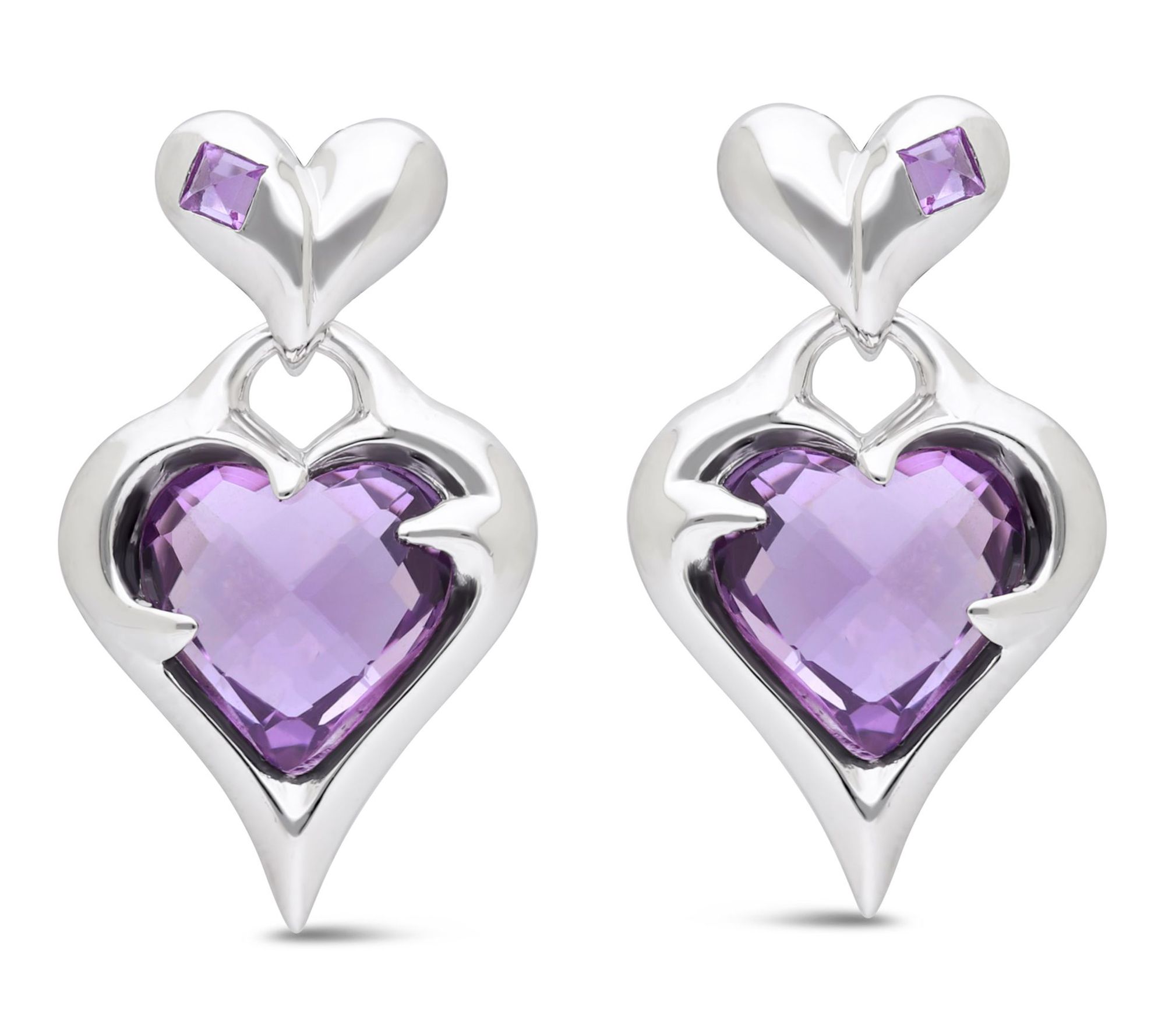 Margo Manhattan Sterling Amethyst Sacred Love Earrings